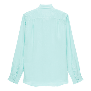 Camisa de lino lisa para hombre Laguna vista trasera