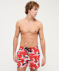 Men Stretch Swim Trunks Japan Birds Peppers front worn view