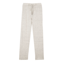 中性纯色亚麻平纹布长裤 Lihght gray heather 正面图