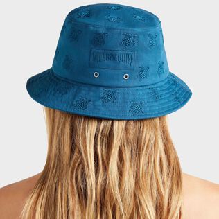Embroidered Bucket Hat Turtles All Over Peacock details view 3