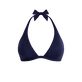 Women Halter Bikini Top Strass Navy front view