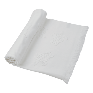 Jacquard turtles 富塔沙滩浴巾 White 正面穿戴视图