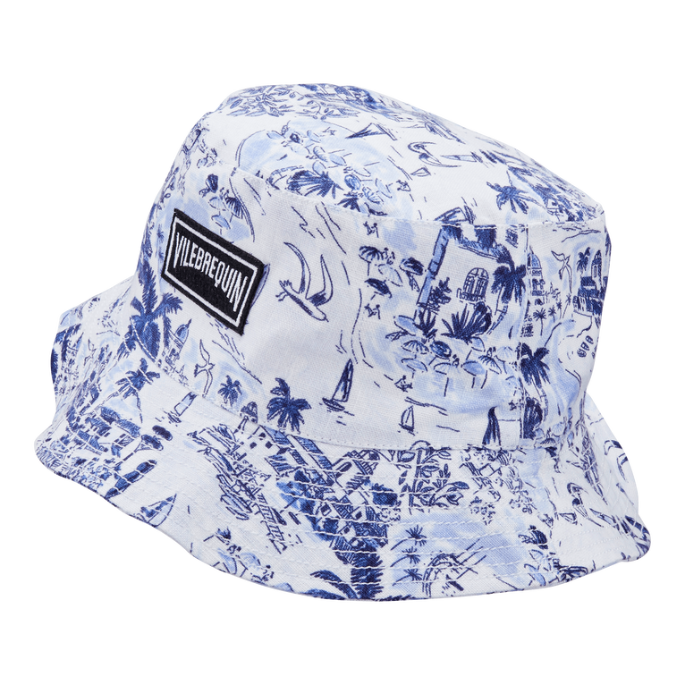 Gorro De Pescador En Lino Con Estampado Riviera - Sombrero - Boheme - Azul