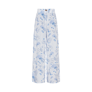 Women Viscose Pants Medusa and Shells White 后视图