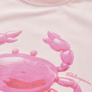 Camiseta de algodón orgánico con estampado de cangrejo para niño Peony detalles vista 1