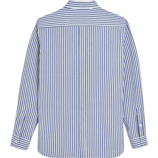 Striped Seersucker Hemd für Herren Jeans blue Rückansicht