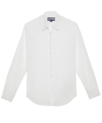 Men Others Solid - Unisex Cotton Voile Lightweight Shirt Solid, White front view