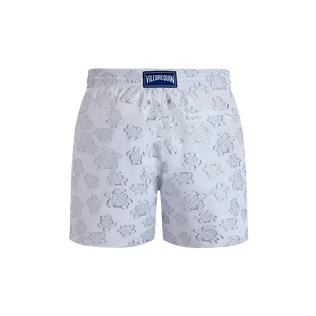 Men Swim Trunks Ronde des tortues Jacquard White back view
