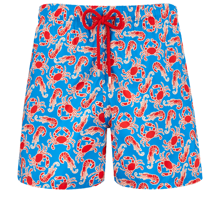 Men Swim Shorts Ultra-light And Packable Crabs & Shrimps - Mahina - Blue - Size XL - Vilebrequin