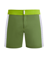 Pantaloncini mare uomo elasticizzati con cintura piatta Color Block Camouplage vista frontale
