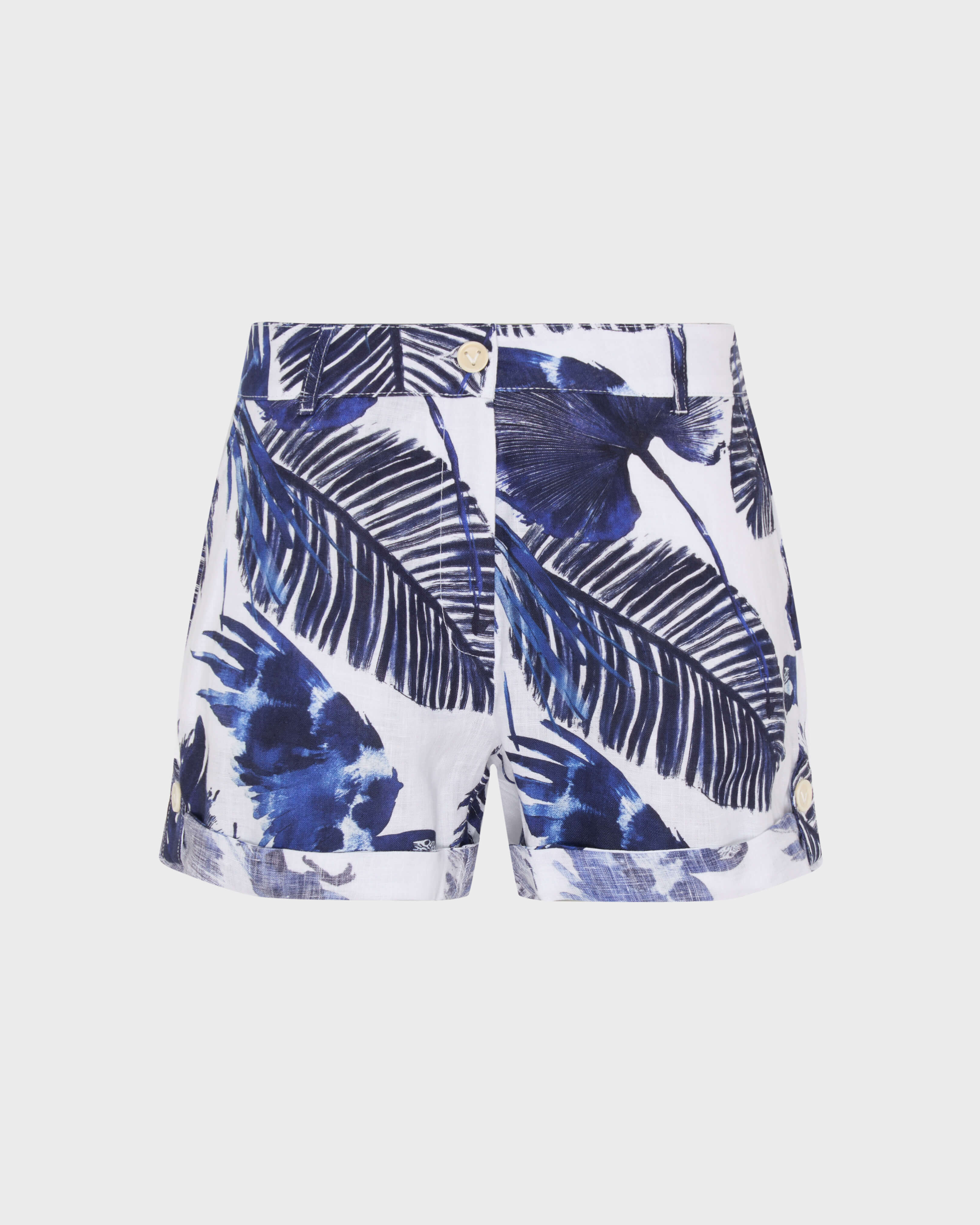 Papagaio Bermudashorts aus Leinen für Damen WEISS front view