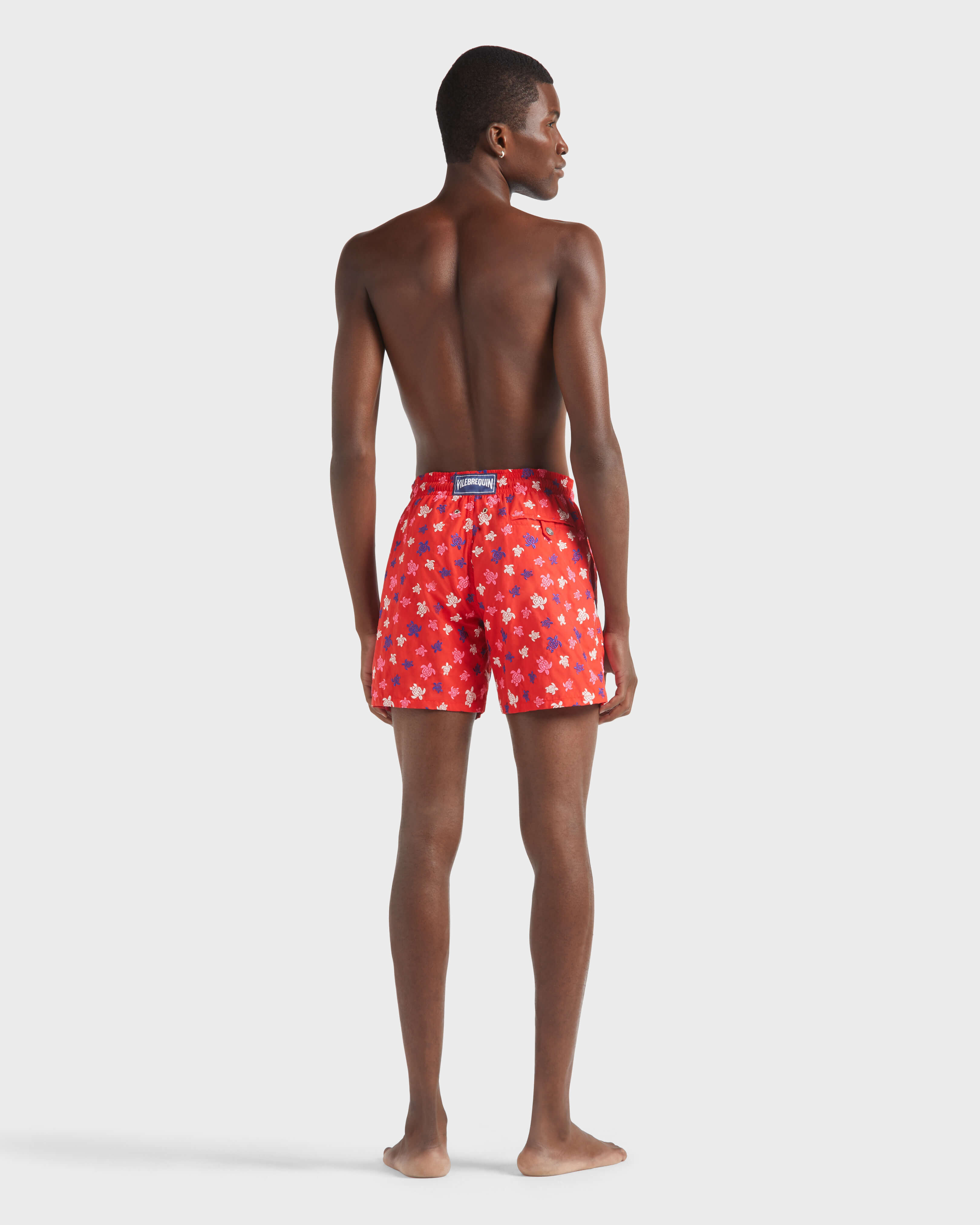 Pantaloncini mare uomo ricamati Ronde des Tortues - Edizione limitata PAPAVERO backworn view