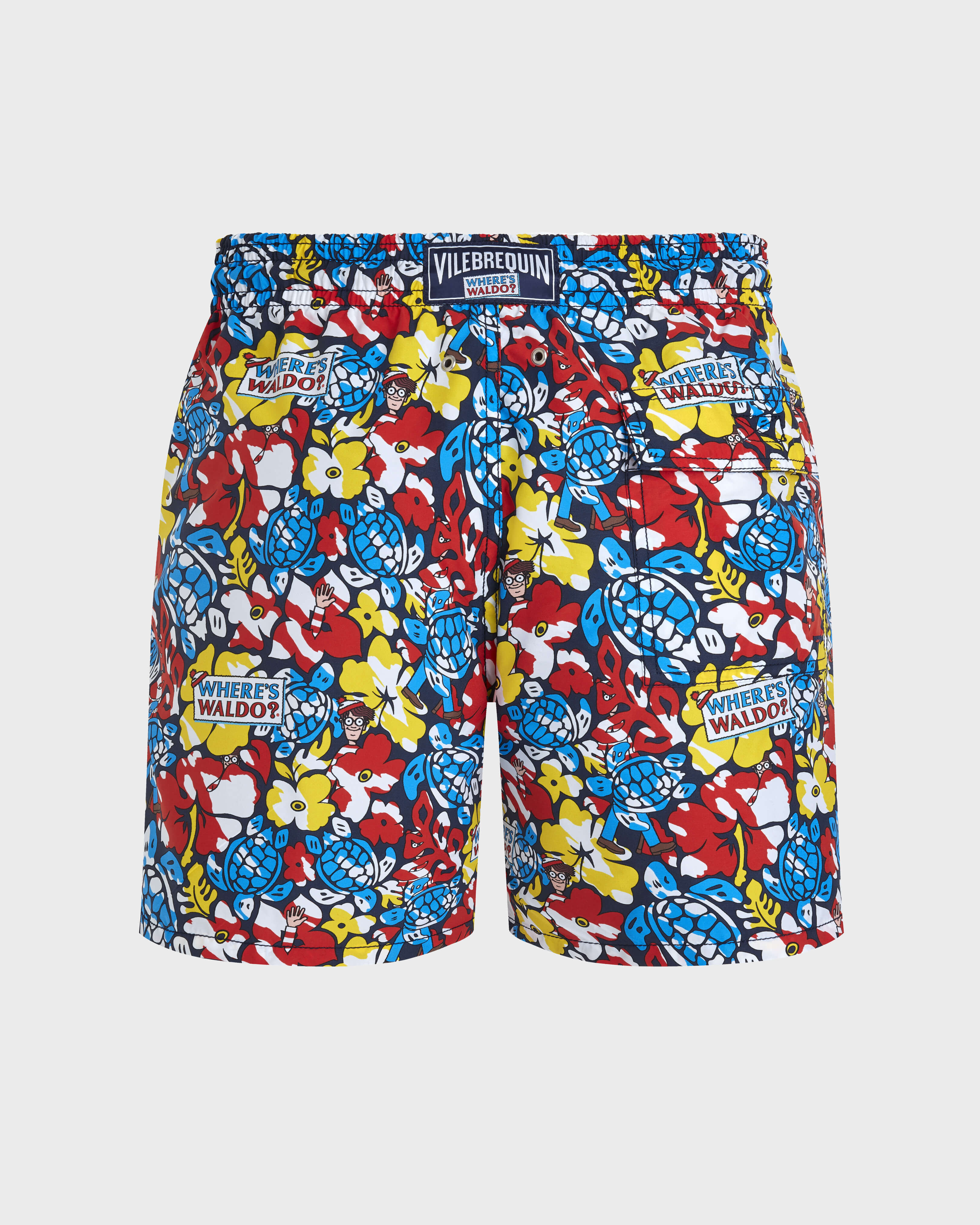 Tropico Waldo Badeshorts für Herren – Vilebrequin x Wo ist Walter? MARINEBLAU back view