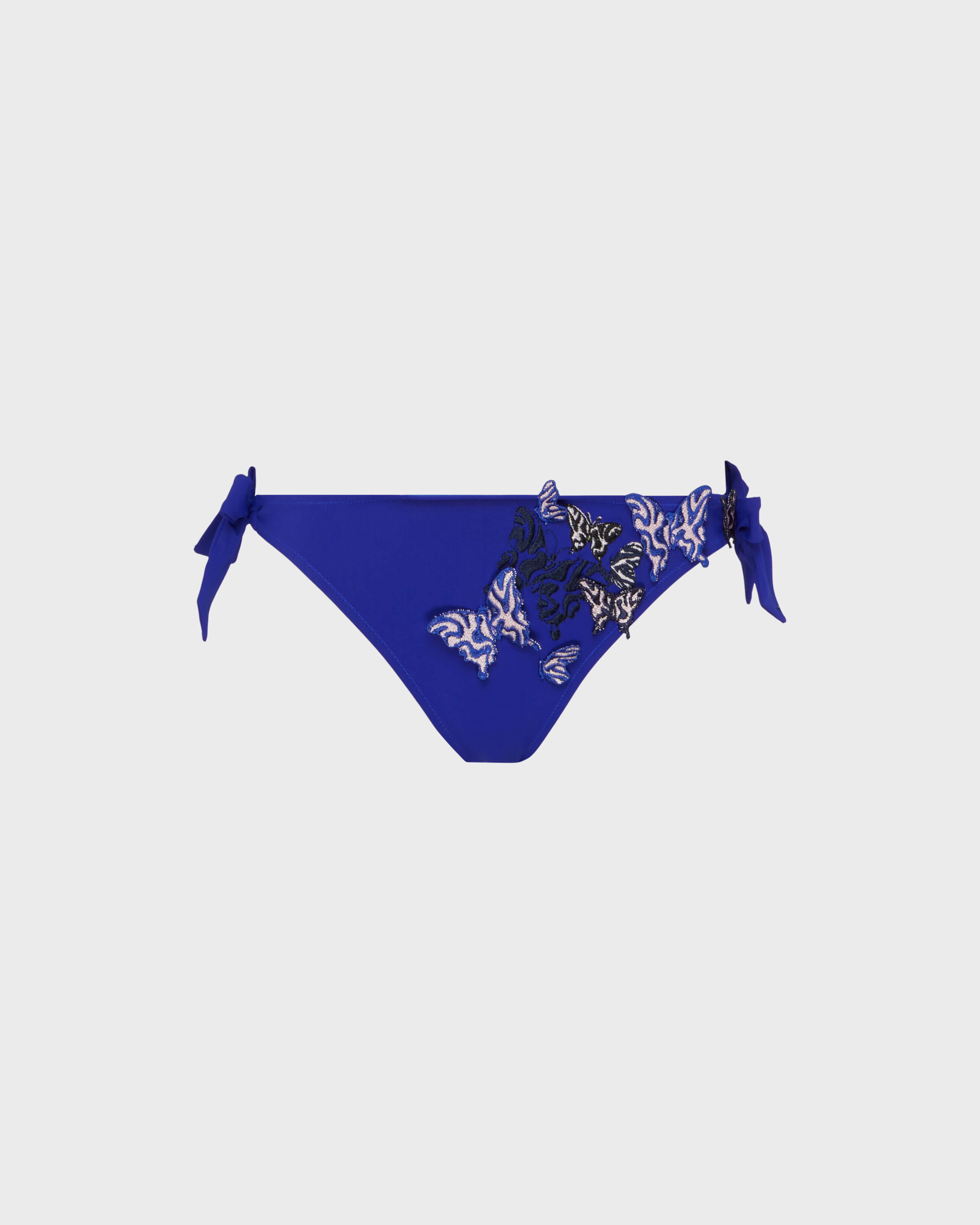 Women Side Tie Bikini Bottom Embroidered Disco Butterfly MARRAKECH front view
