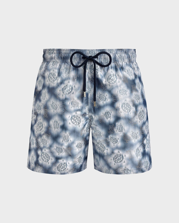Vilebrequin - Men Silk Swim Shorts Ronde Des Tortues - Vilebrequin X Maison Bucol - Swimwear - Moopea - Blue - Size XXL