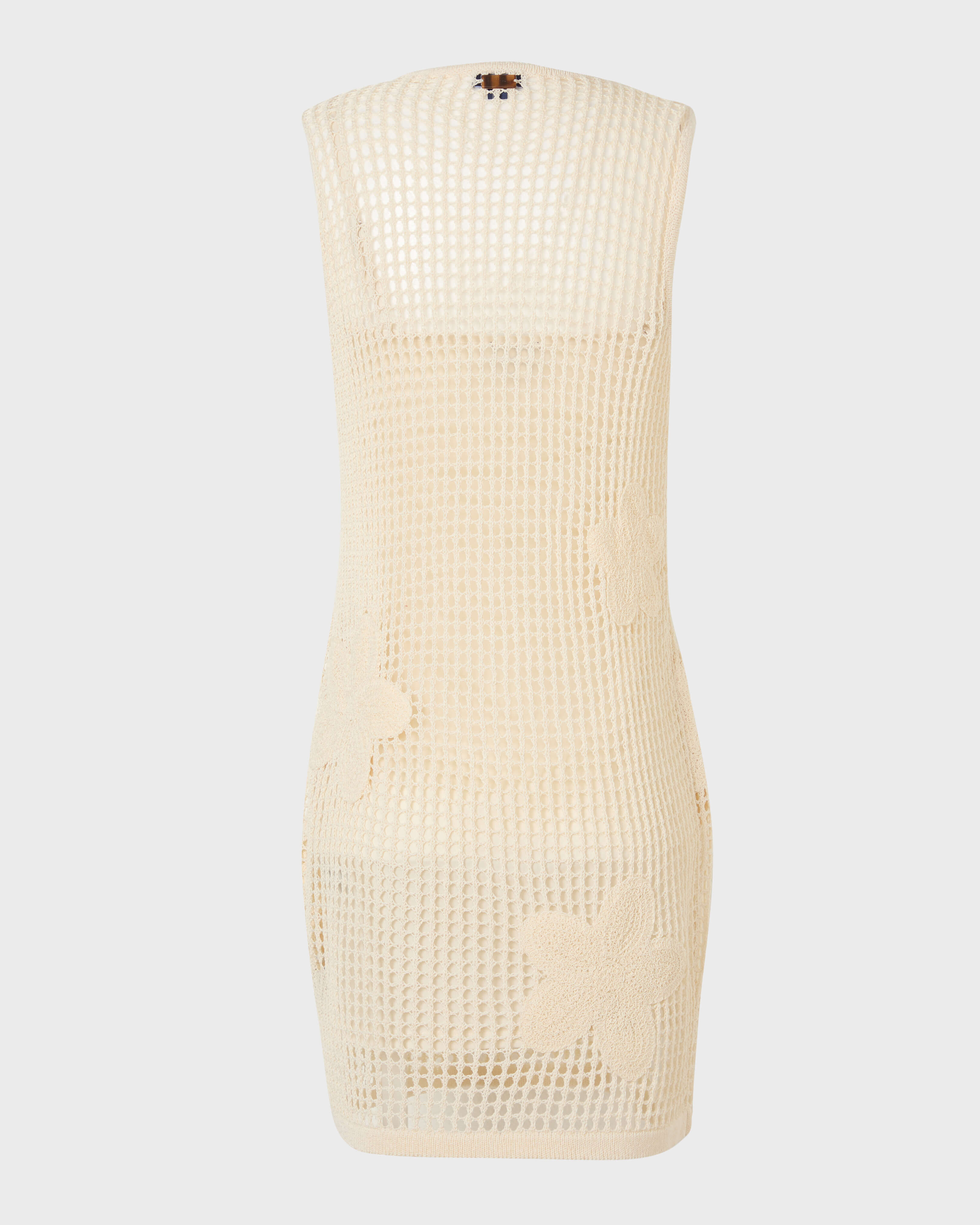 Abito da spiaggia in crochet donna GESSO back view