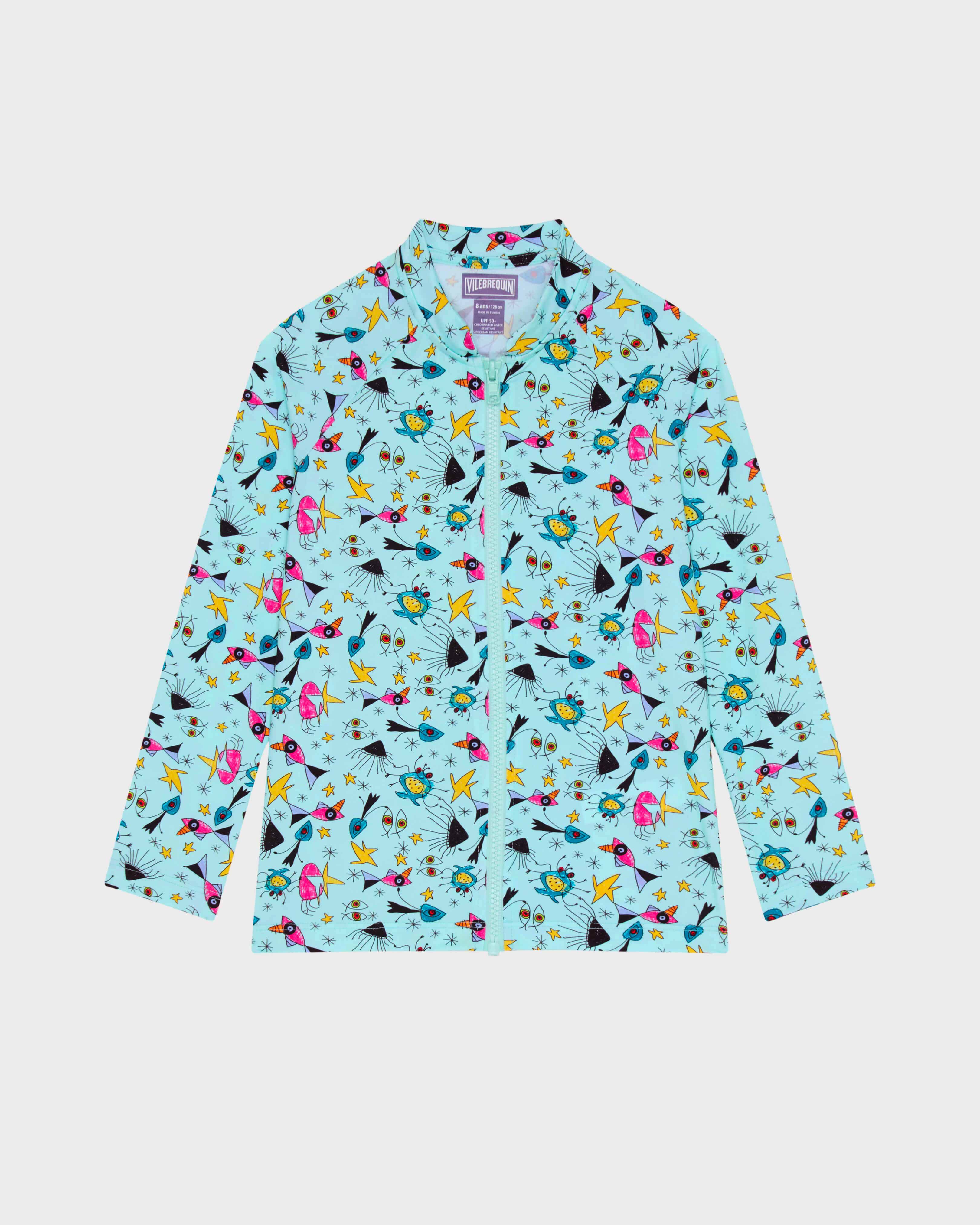 Rash guard bambino a maniche lunghe con zip Aquatic Carnival OXYGENE front view