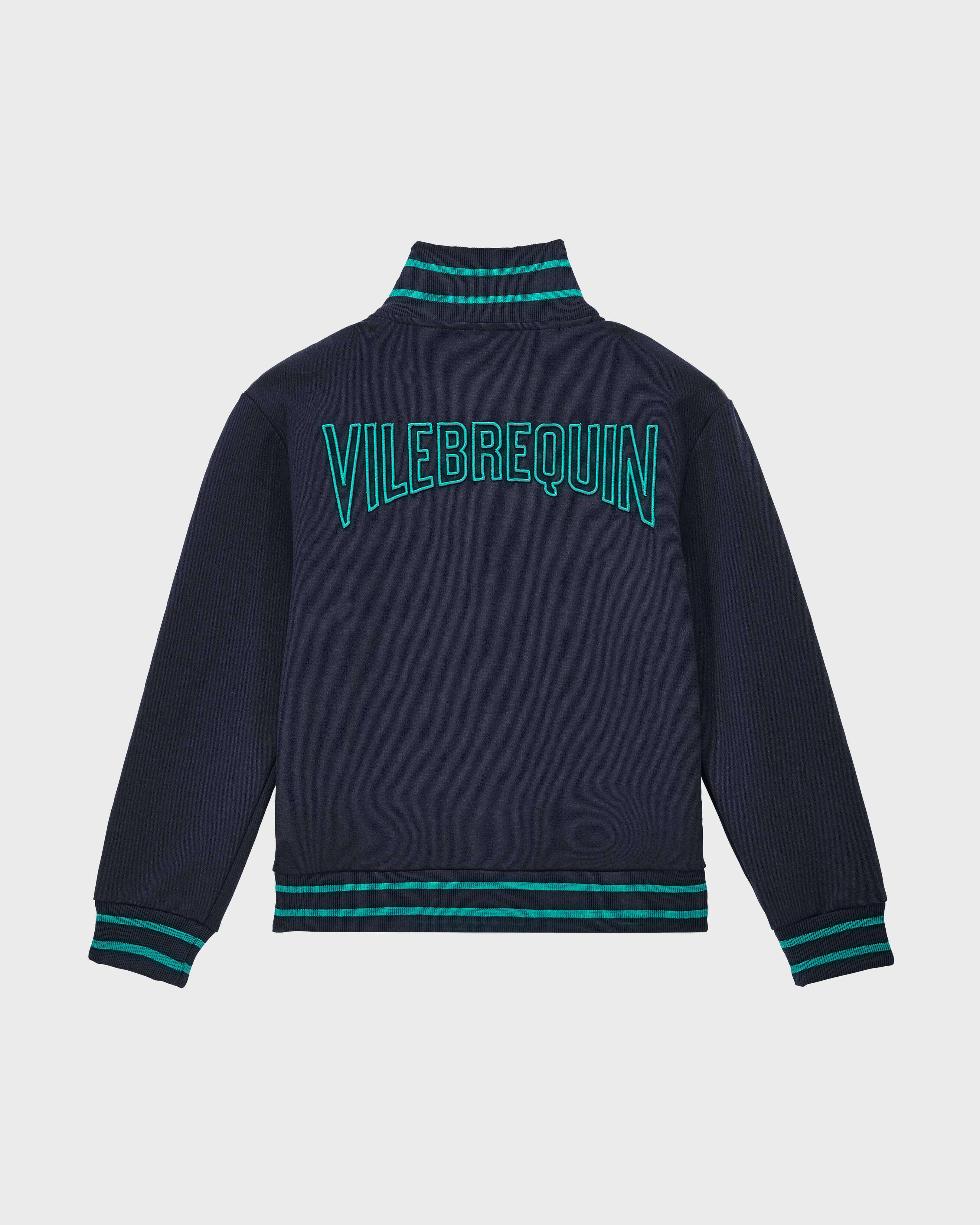 Boys Cotton Jacket Rayures NAVY back view