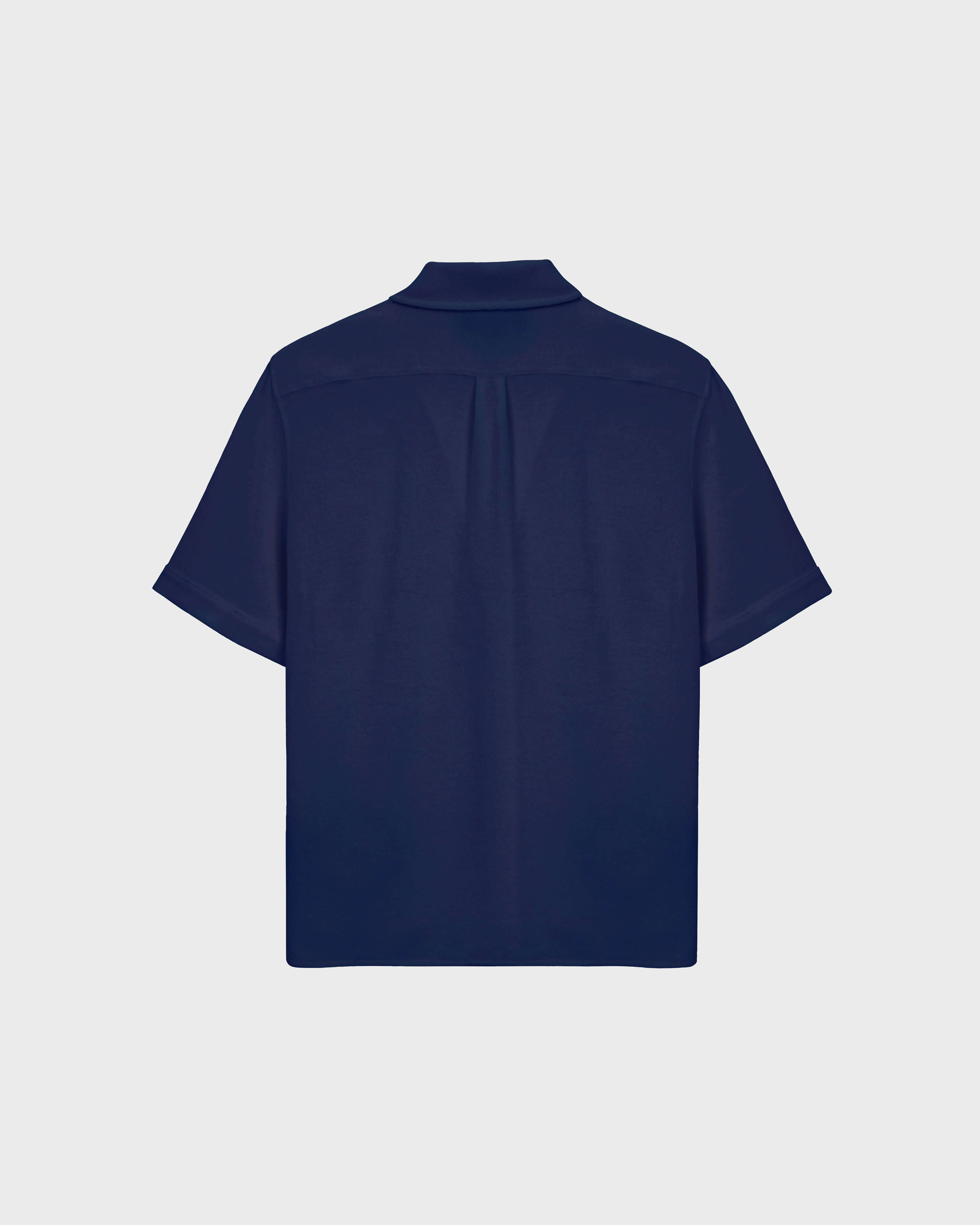 Jacquard-Bowling-Hemd aus Frottee MARINEBLAU back view