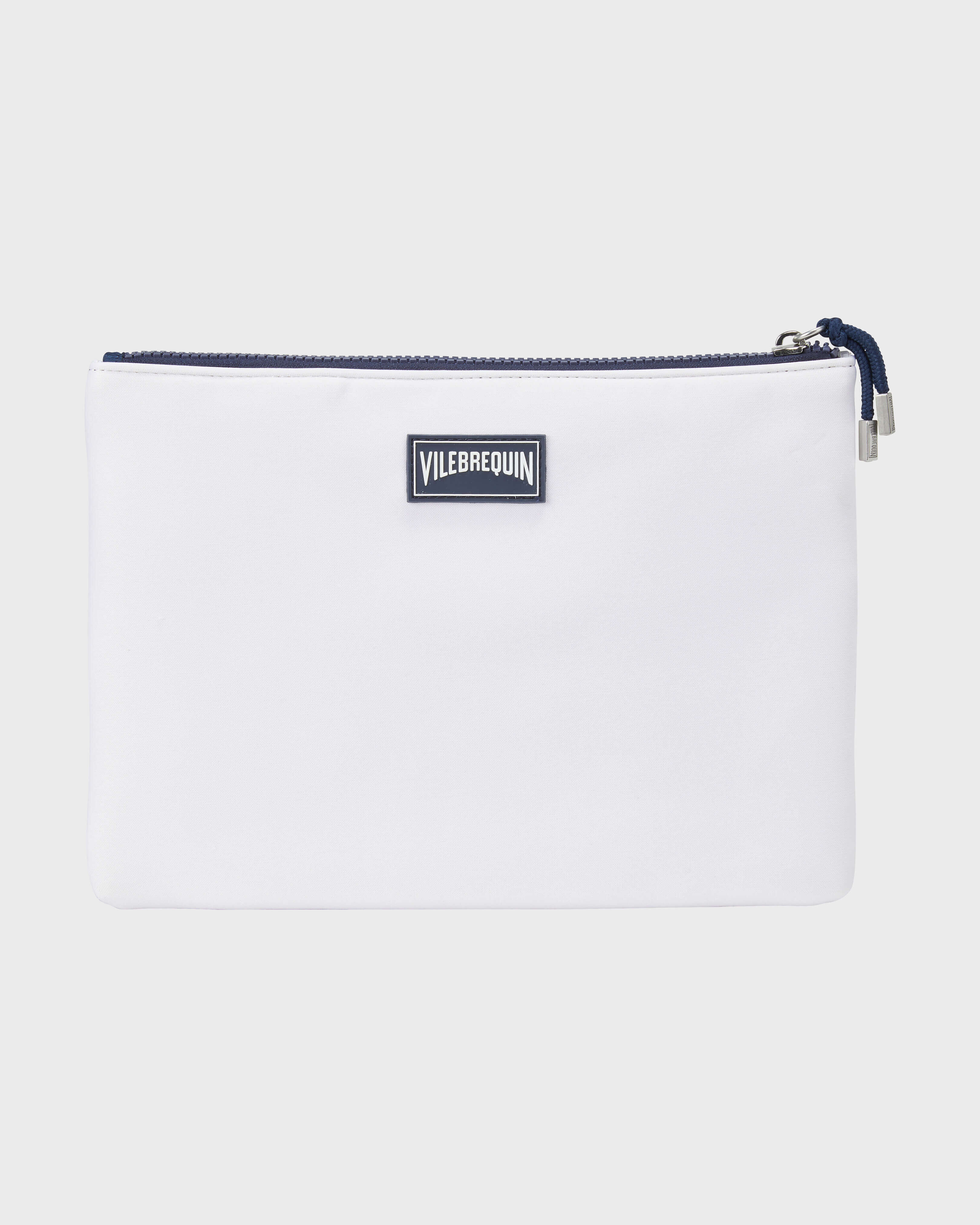 Bolsa de playa con cremallera y estampado Turtle BLANCO back view