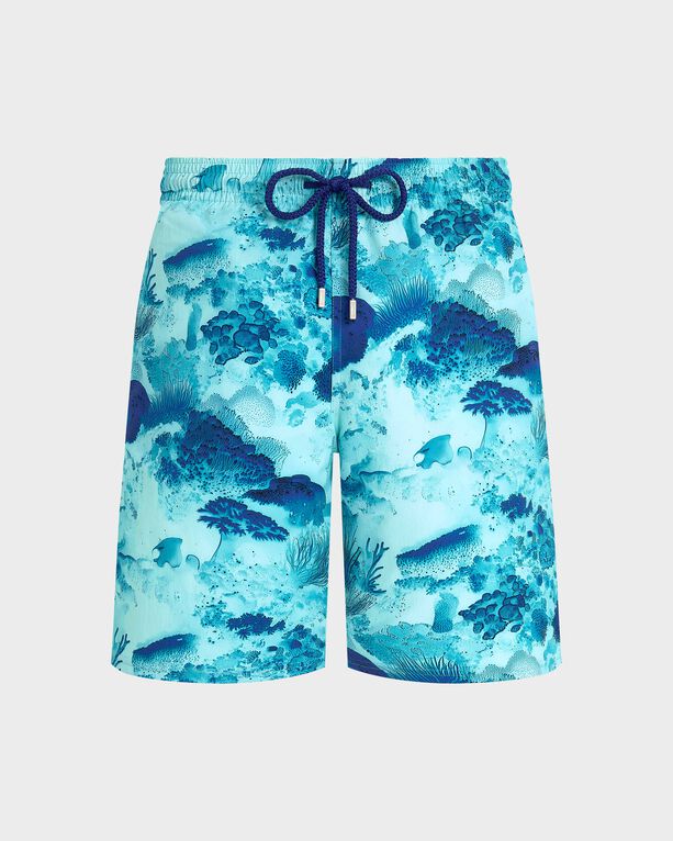 Vilebrequin - Men Long Stretch Swim Shorts Coral Reef - Swimwear - Okorise - Blue - Size XXL