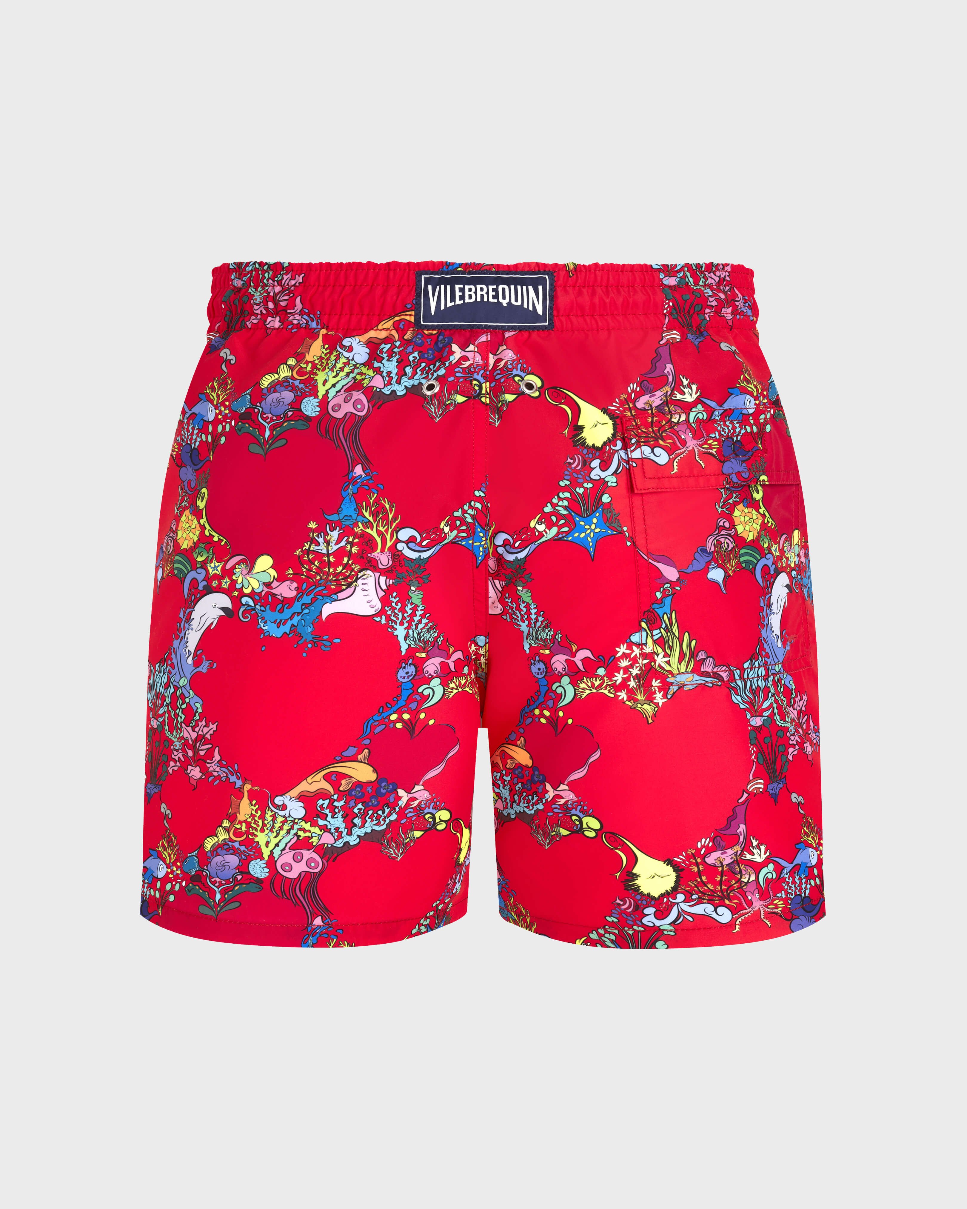 Amor Badeshorts für Herren MOHNROT back view