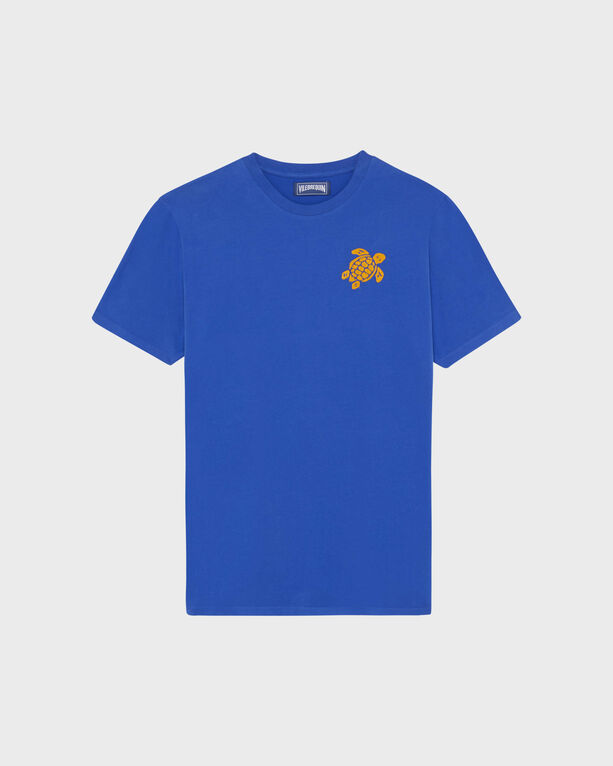 Vilebrequin - Men Organic Cotton T-shirt Embroidered Turtle - Tee Shirt - Portisol - Blue - Size M