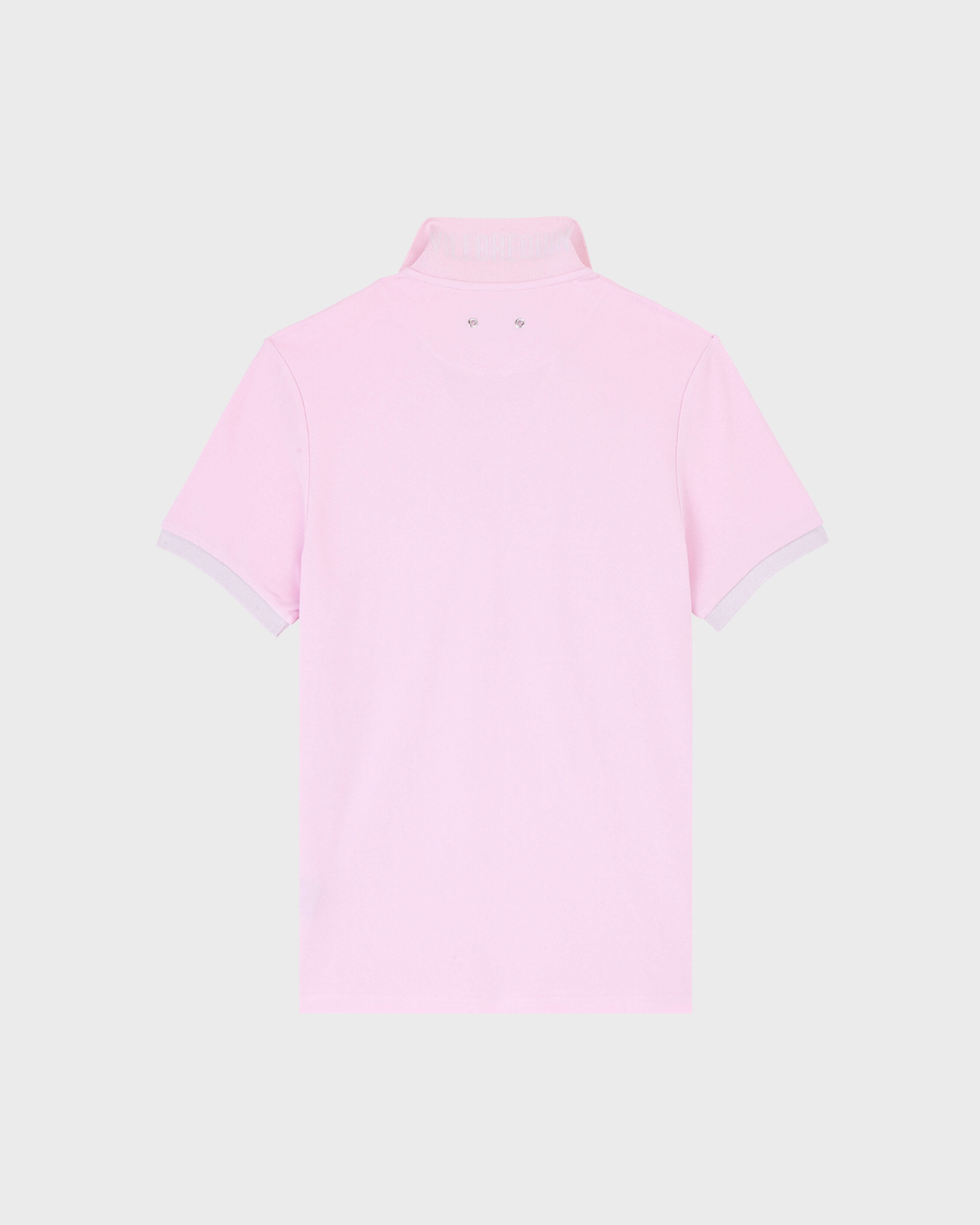 Men Organic Cotton Pique Polo Shirt Solid MARSHMALLOW back view