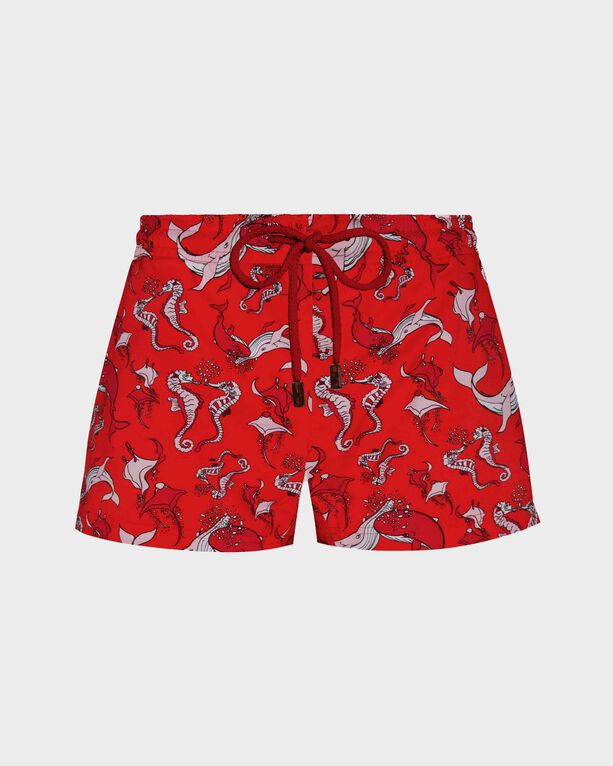 Vilebrequin - Short De Bain Femme Whales Love - Shorty - Fabya - Rouge - Taille S