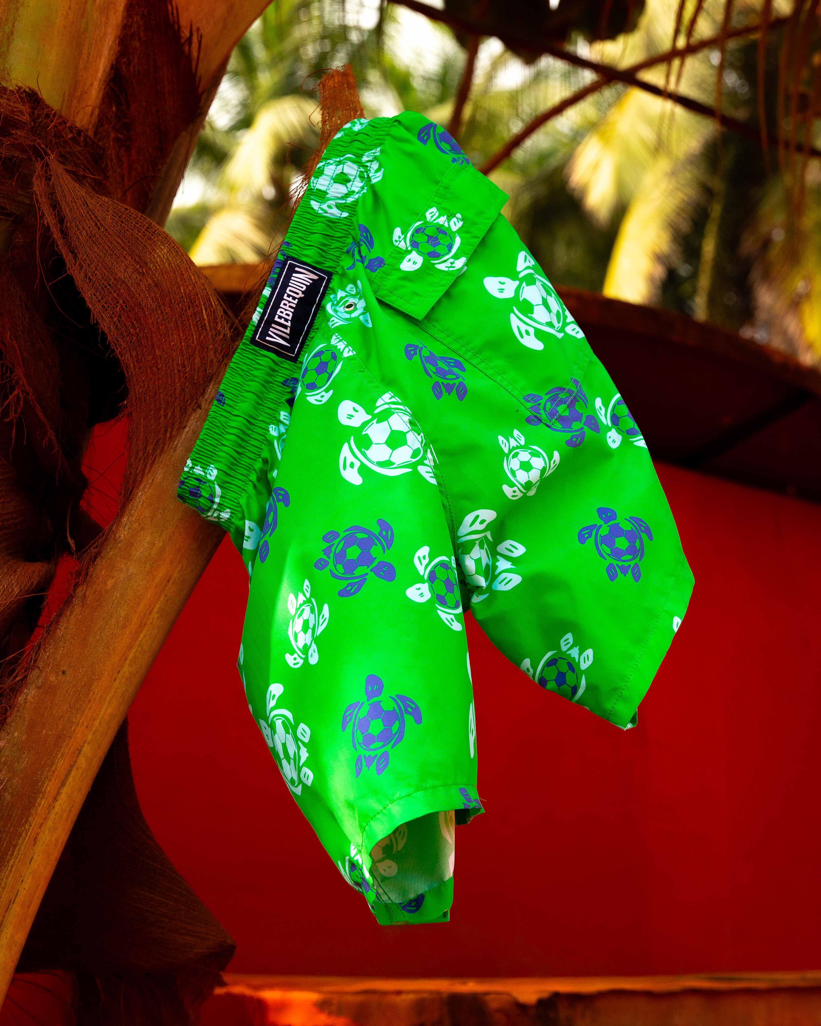 Men Swim Trunks Soccer Turtles LASER lifestyle view