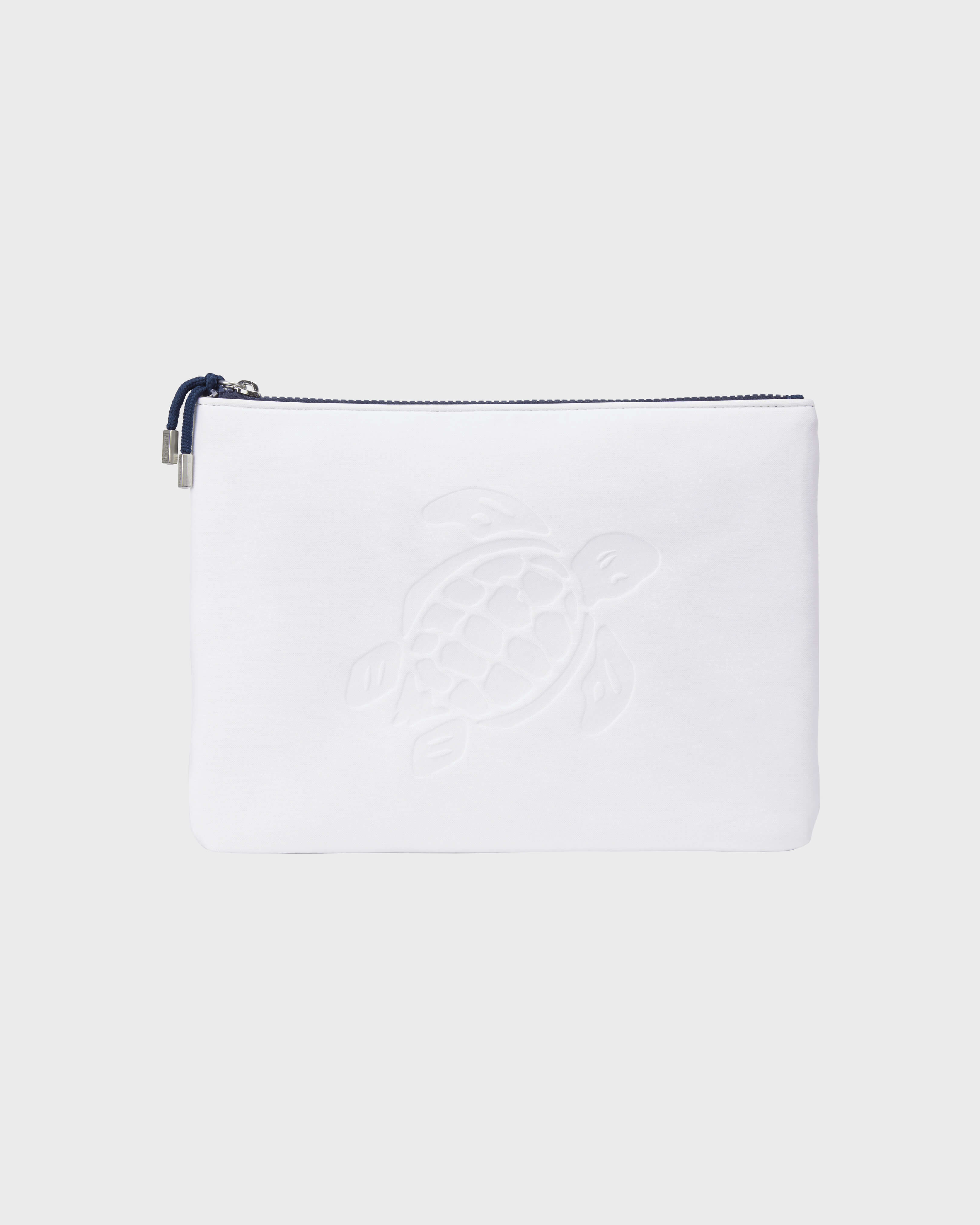 Zipped Turtle Beach Pouch Neoprene WHITE front view