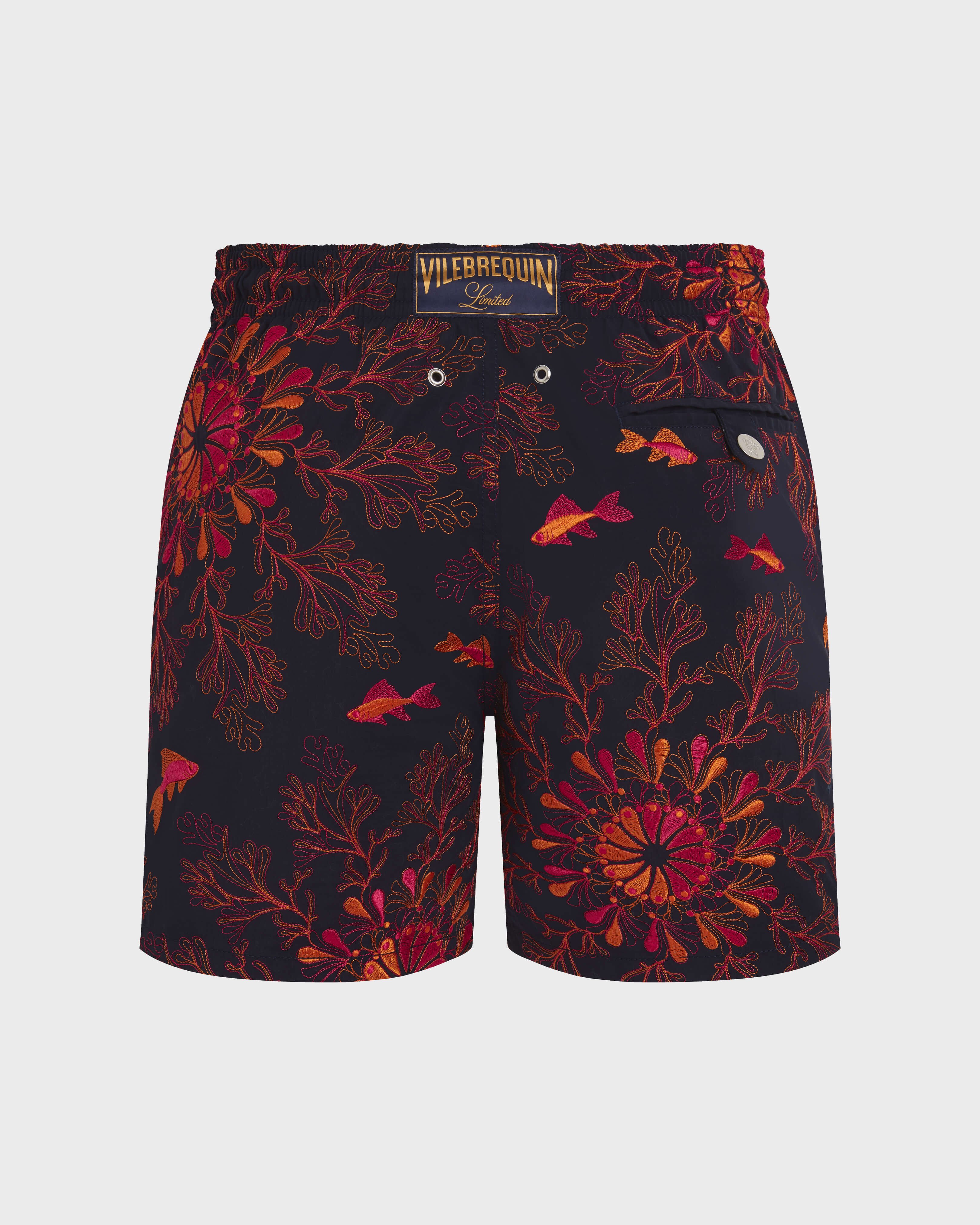 Costume da bagno ricamato Coral Mandala – Edizione limitata BLU MARINE back view