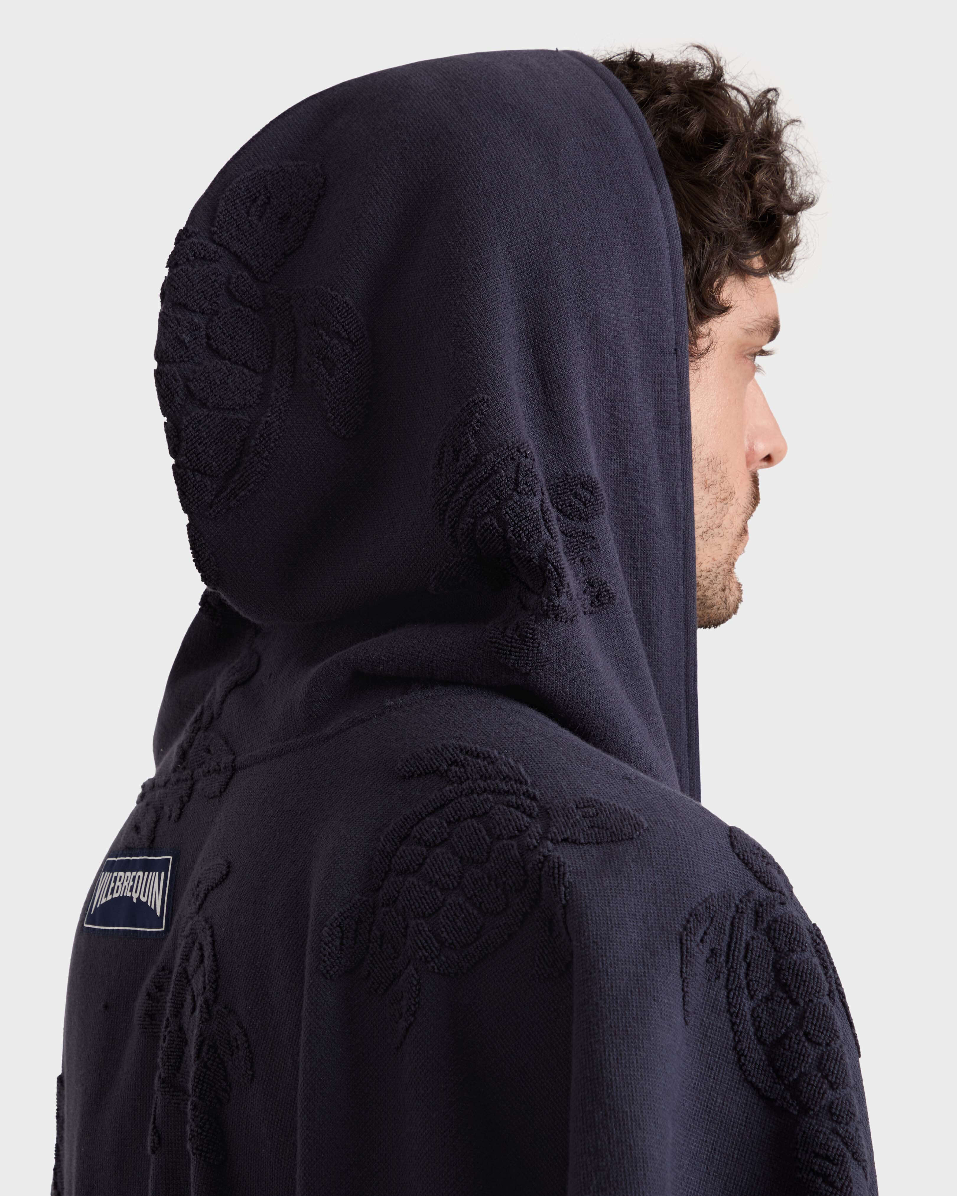 Unisex Cotton poncho Ronde des Tortues NAVY supp1 view