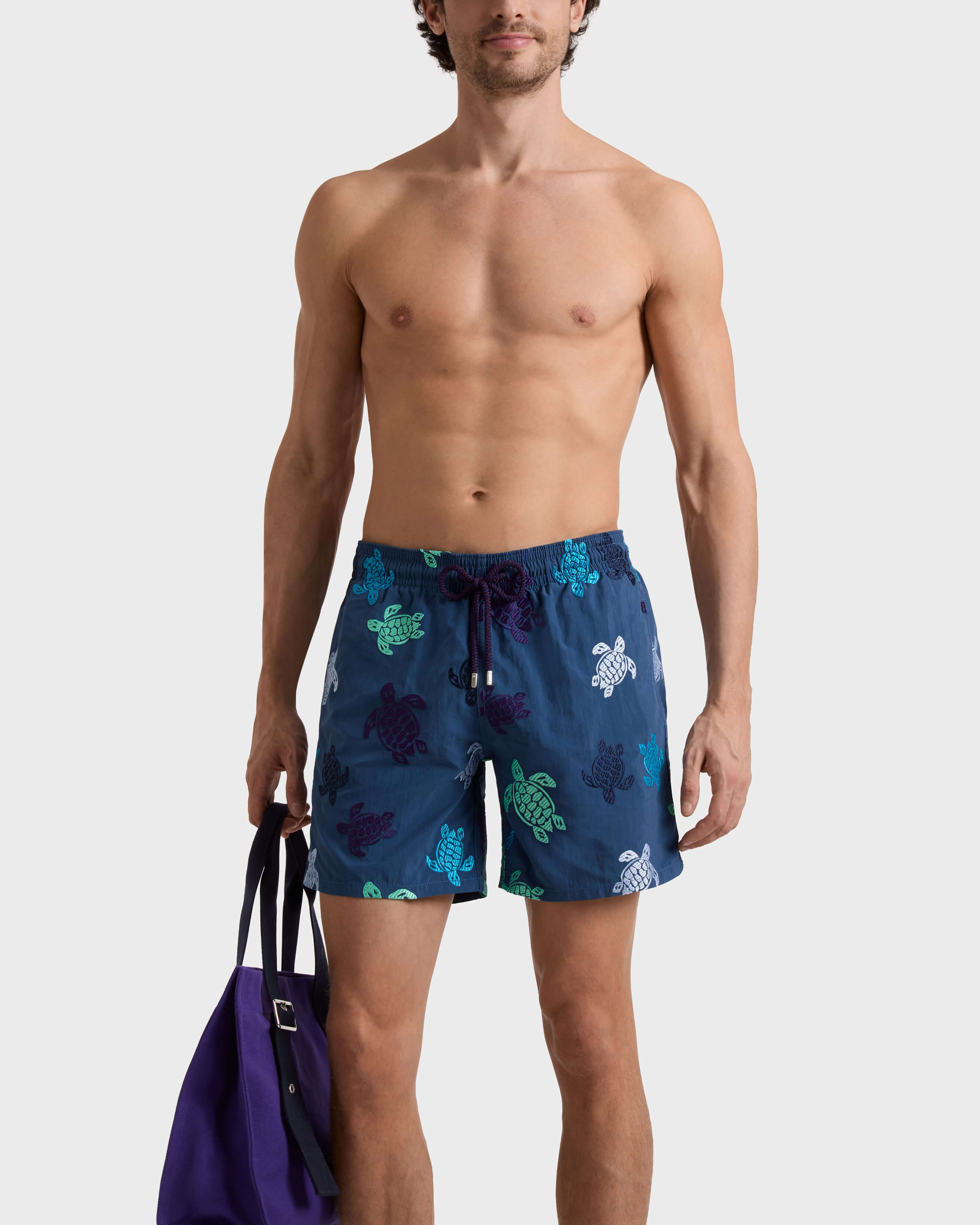 Pantaloncini mare uomo ricamati Ronde des Tortues - Edizione limitata EVENING frontworn view