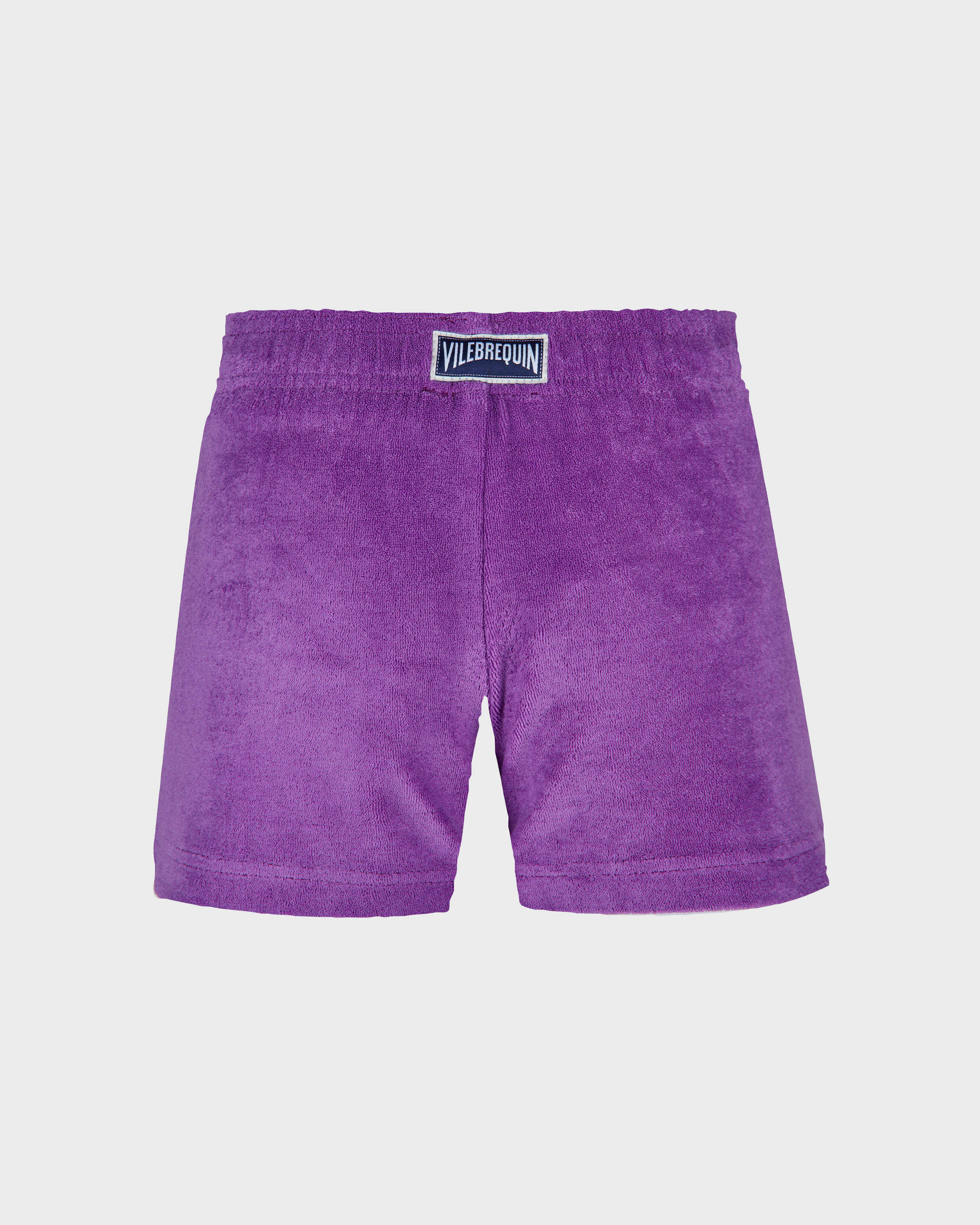 Girls Swim Short Terry Cloth Solid ORCHID back view
