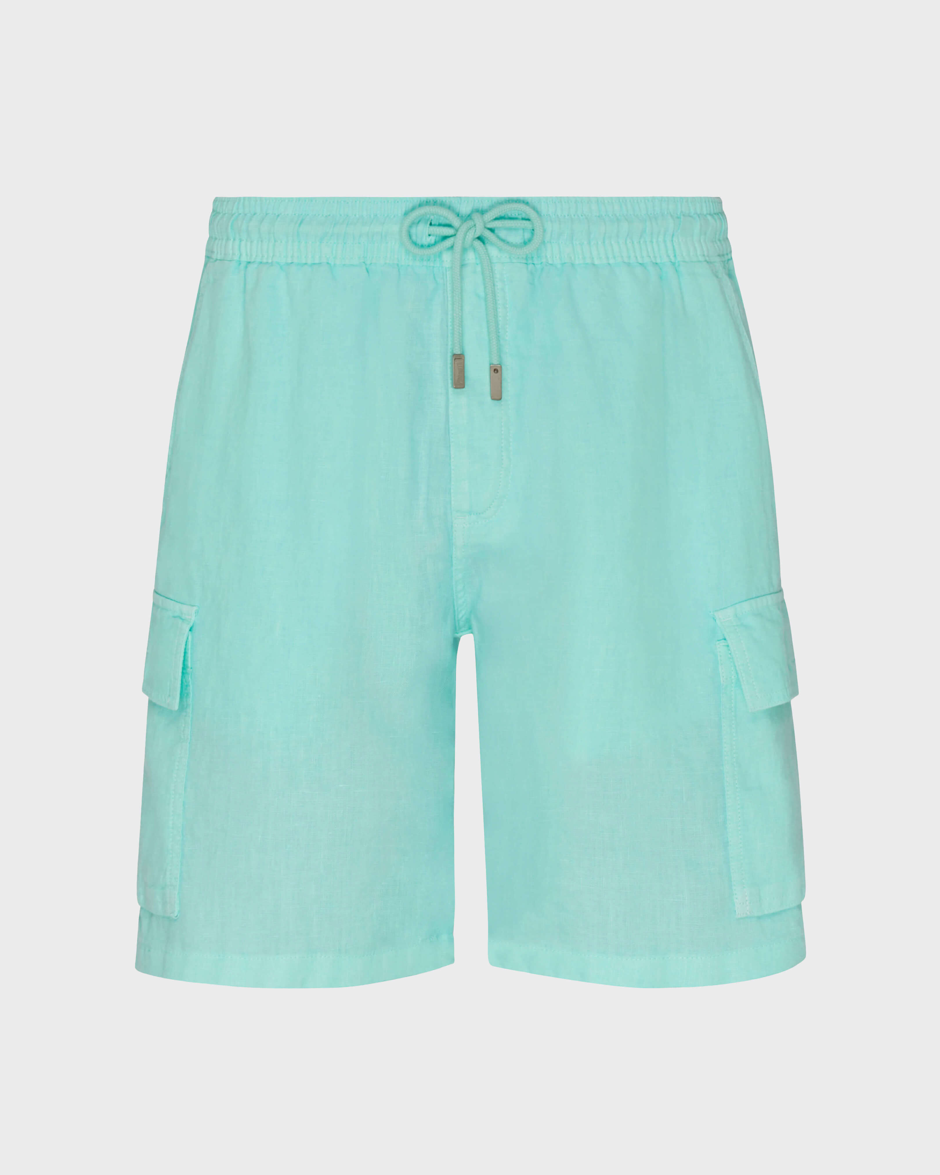 Bermudas de lino para hombre con bolsillos cargo CARIBBEAN front view