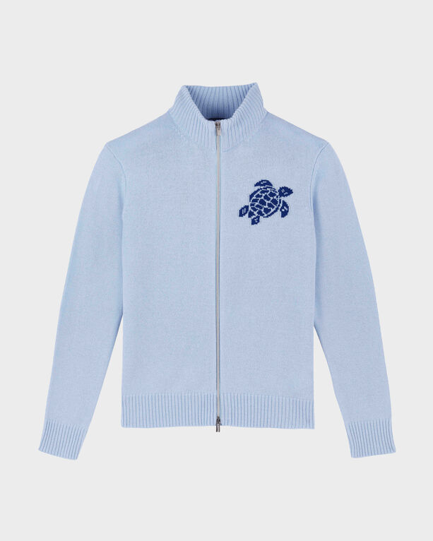Vilebrequin - Men Wool And Cashmere Full Zip Sweater Turtle - Pullover - Juan - Blue - Size M