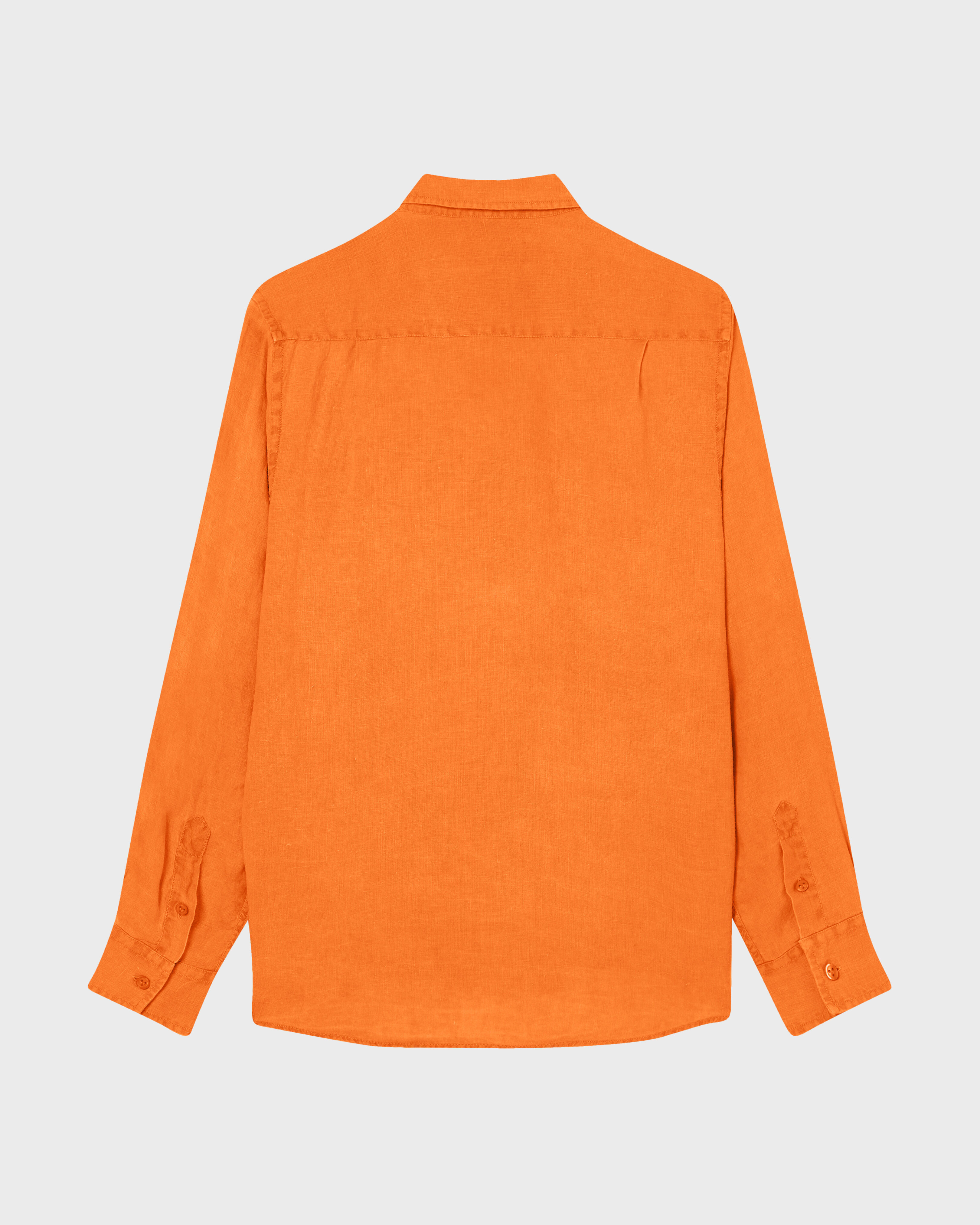 Camisa de lino lisa para hombre ALBARICOQUE back view