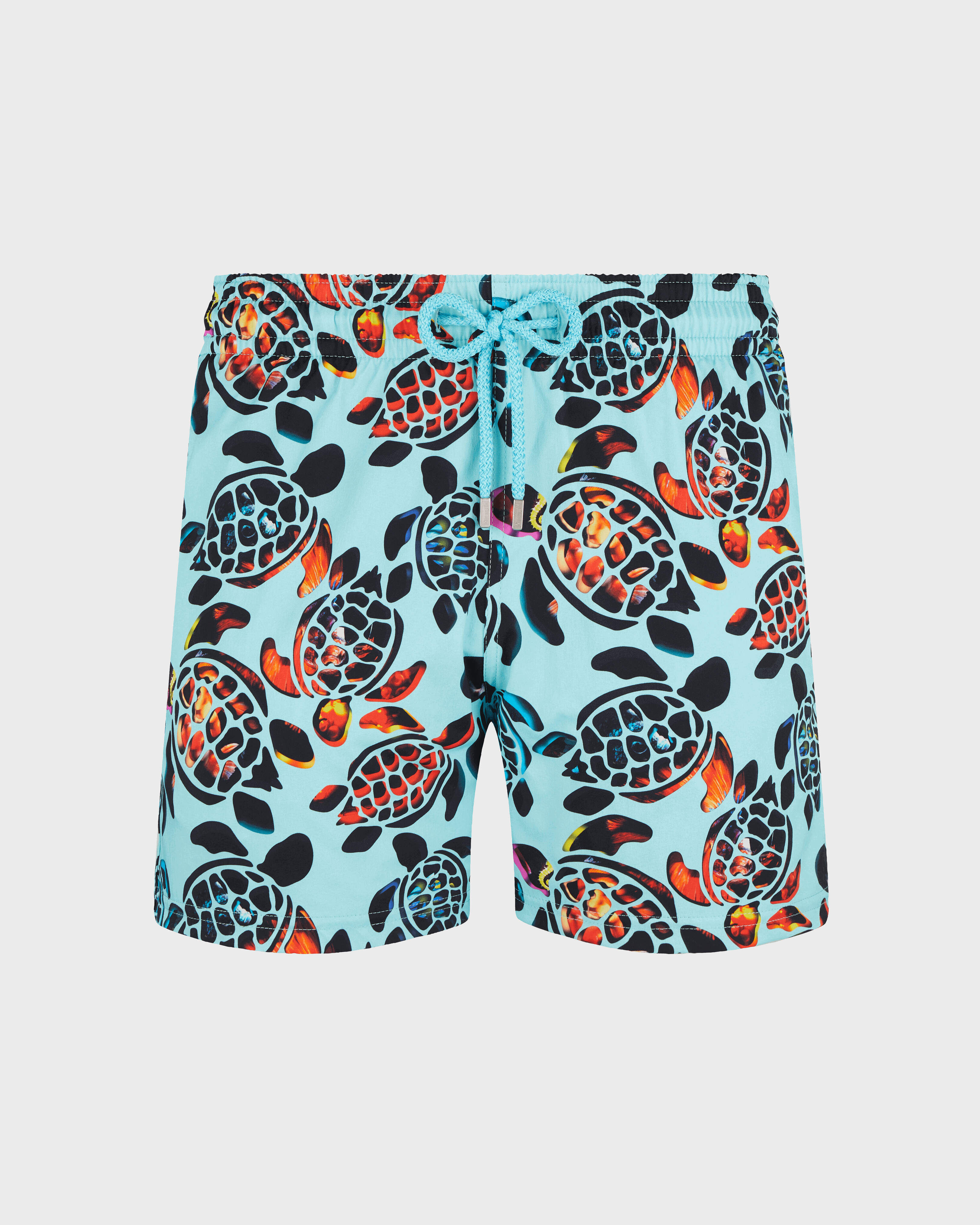 Men Stretch Short Swim Shorts Screen Turtles LAGOON front view