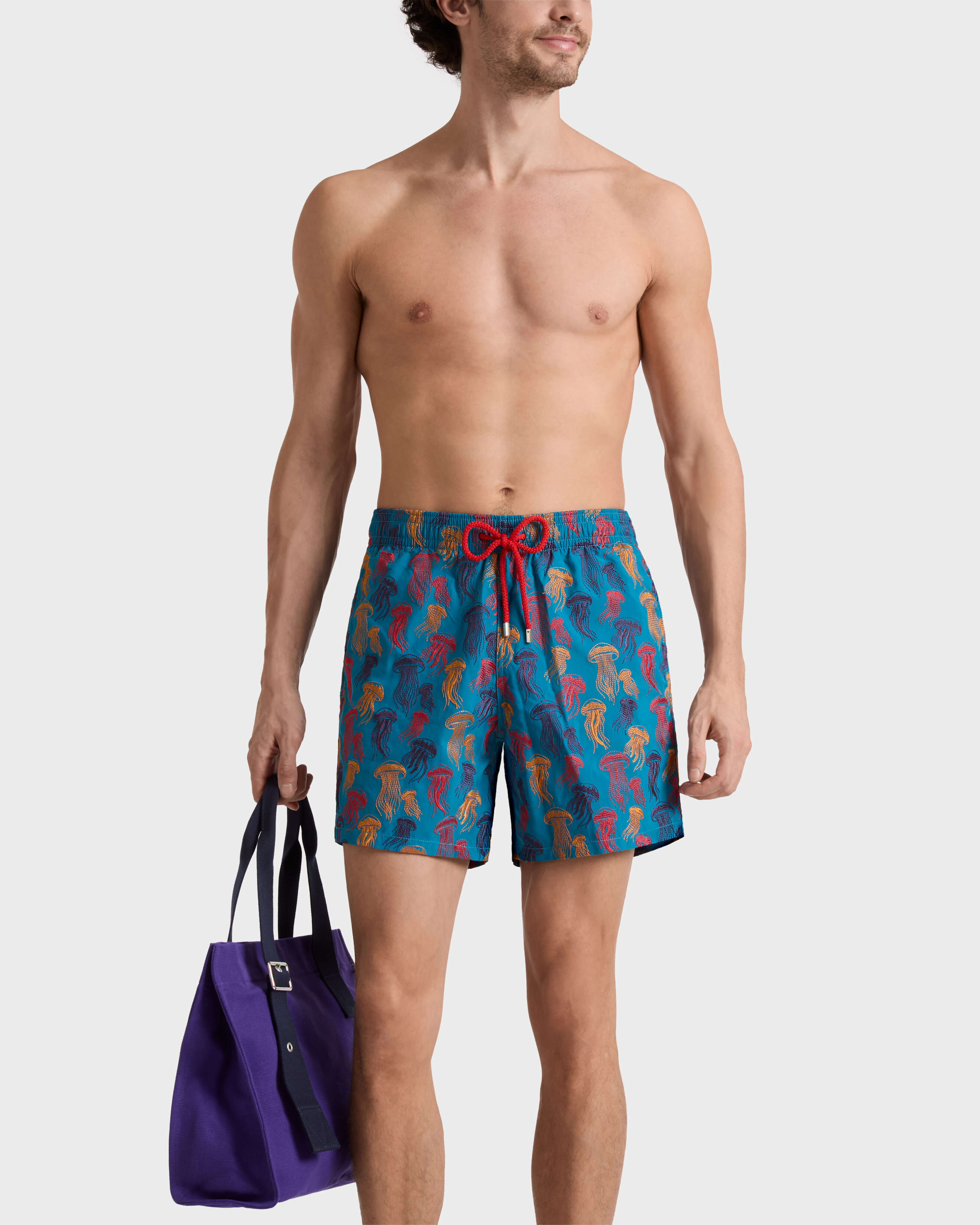 Pantaloncini mare uomo ricamati X-Ray Seaweed - Edizione limitata COIN COIN frontworn view