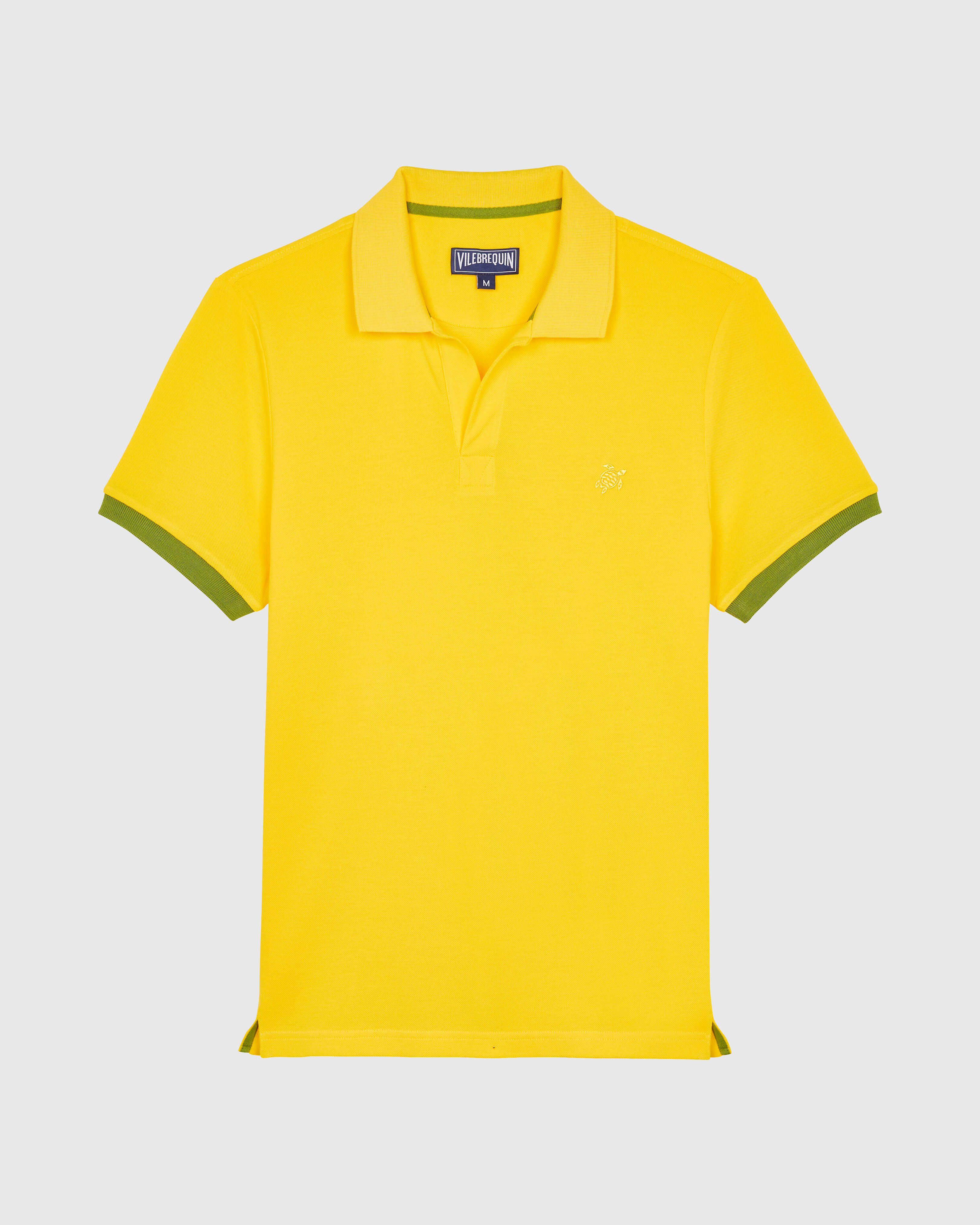 Men Cotton Pique Polo Shirt Solid SUN front view