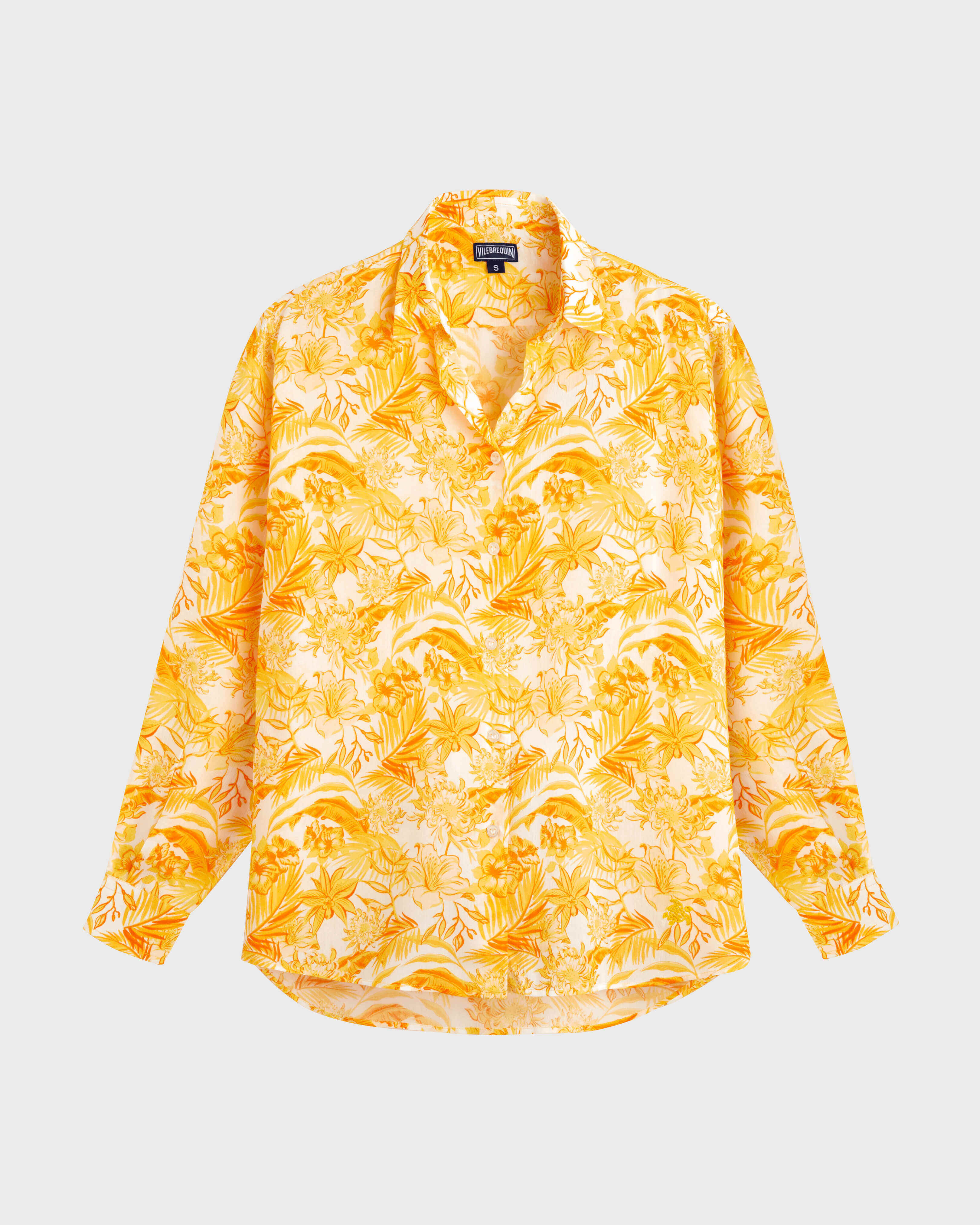 Women Viscose Shirt Tahiti Flowers MAIZ front view