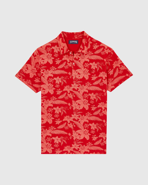 Vilebrequin - Men Cotton Polo Printed Lightening Flower - Polo - Moussure - Red - Size L