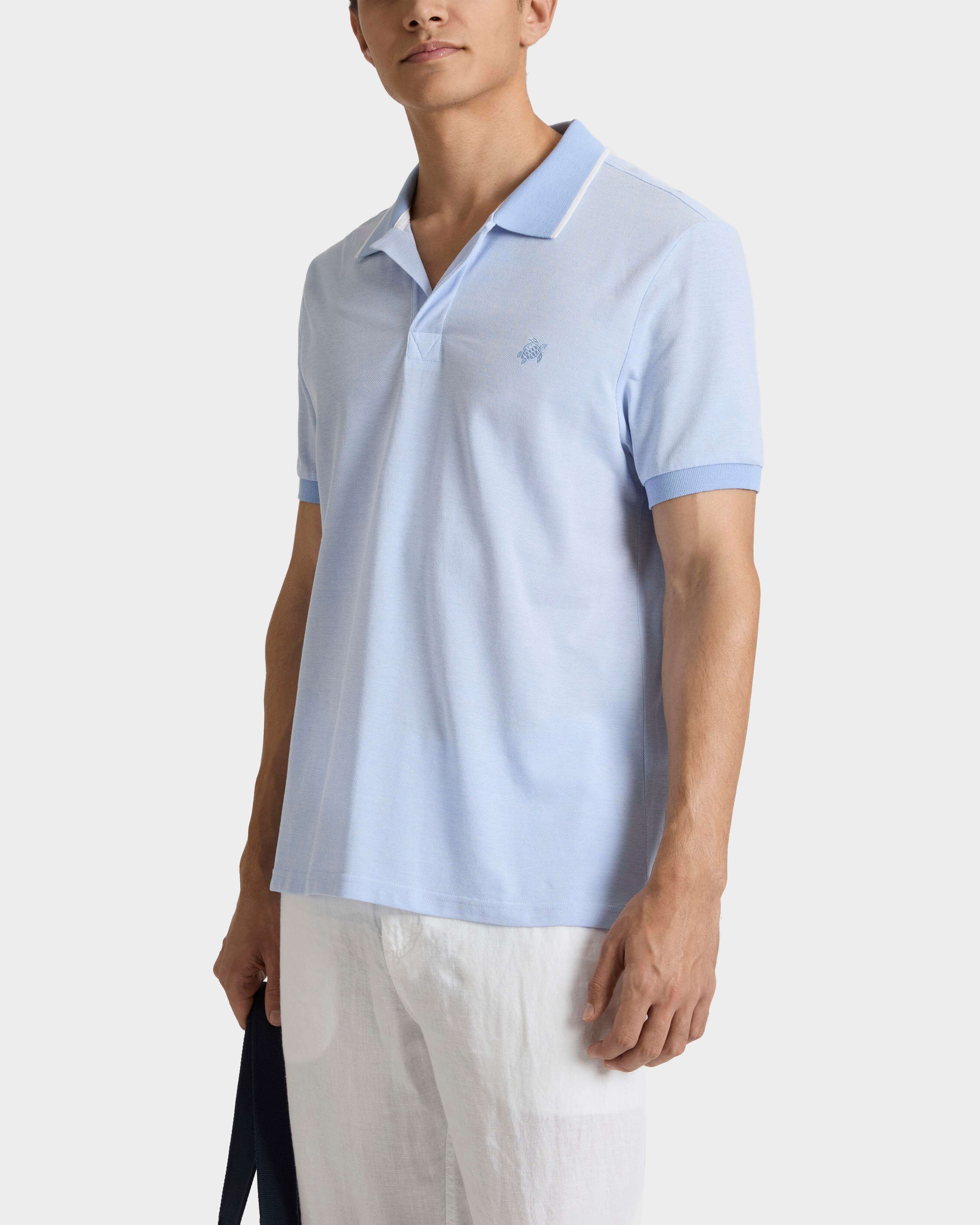 Men Cotton Polo Solid CLOUDY frontworn view