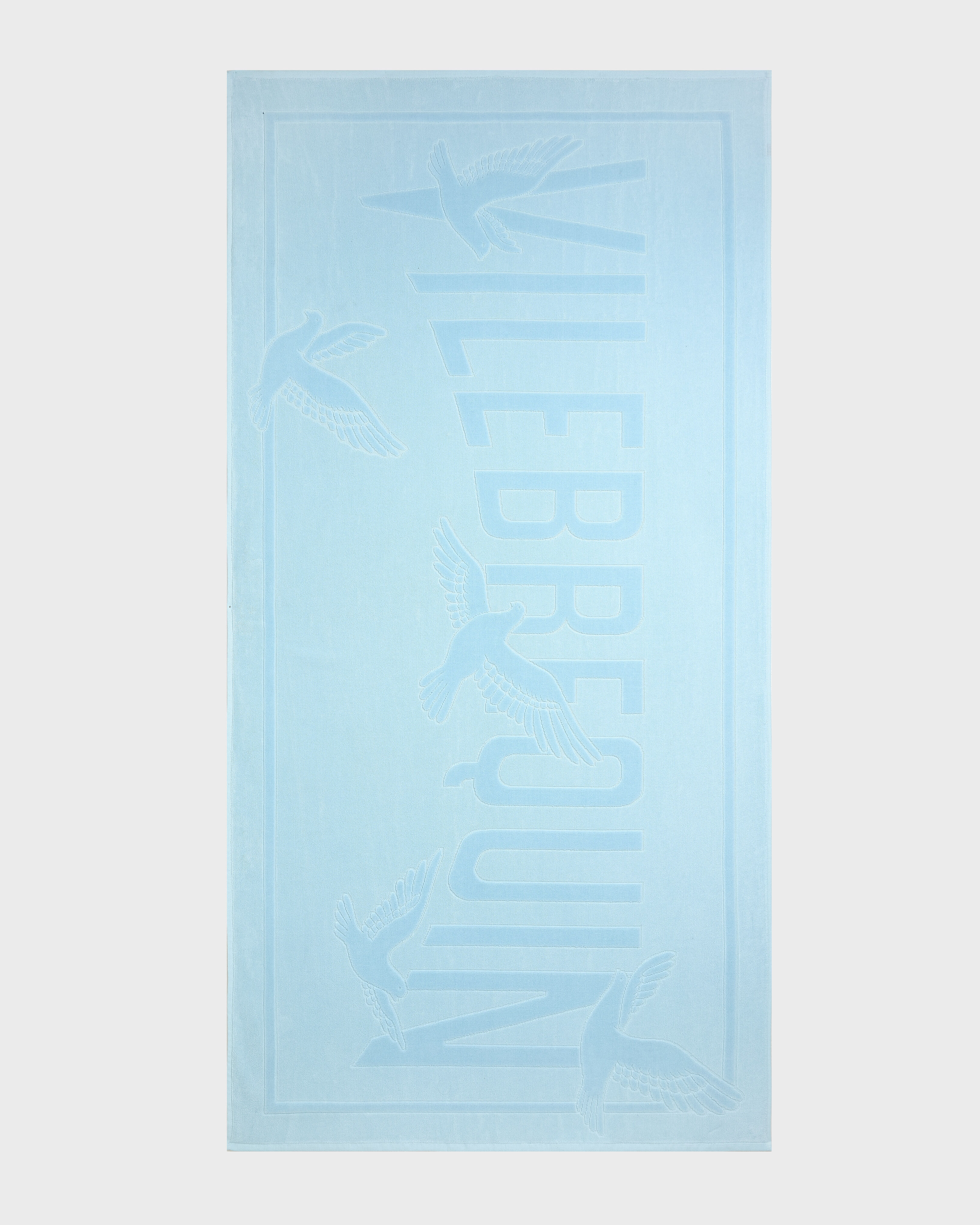Toalla de playa de algodón orgánico con estampado Doves para hombre - VBQ x 3.PARADIS BLEU GIVRE front view