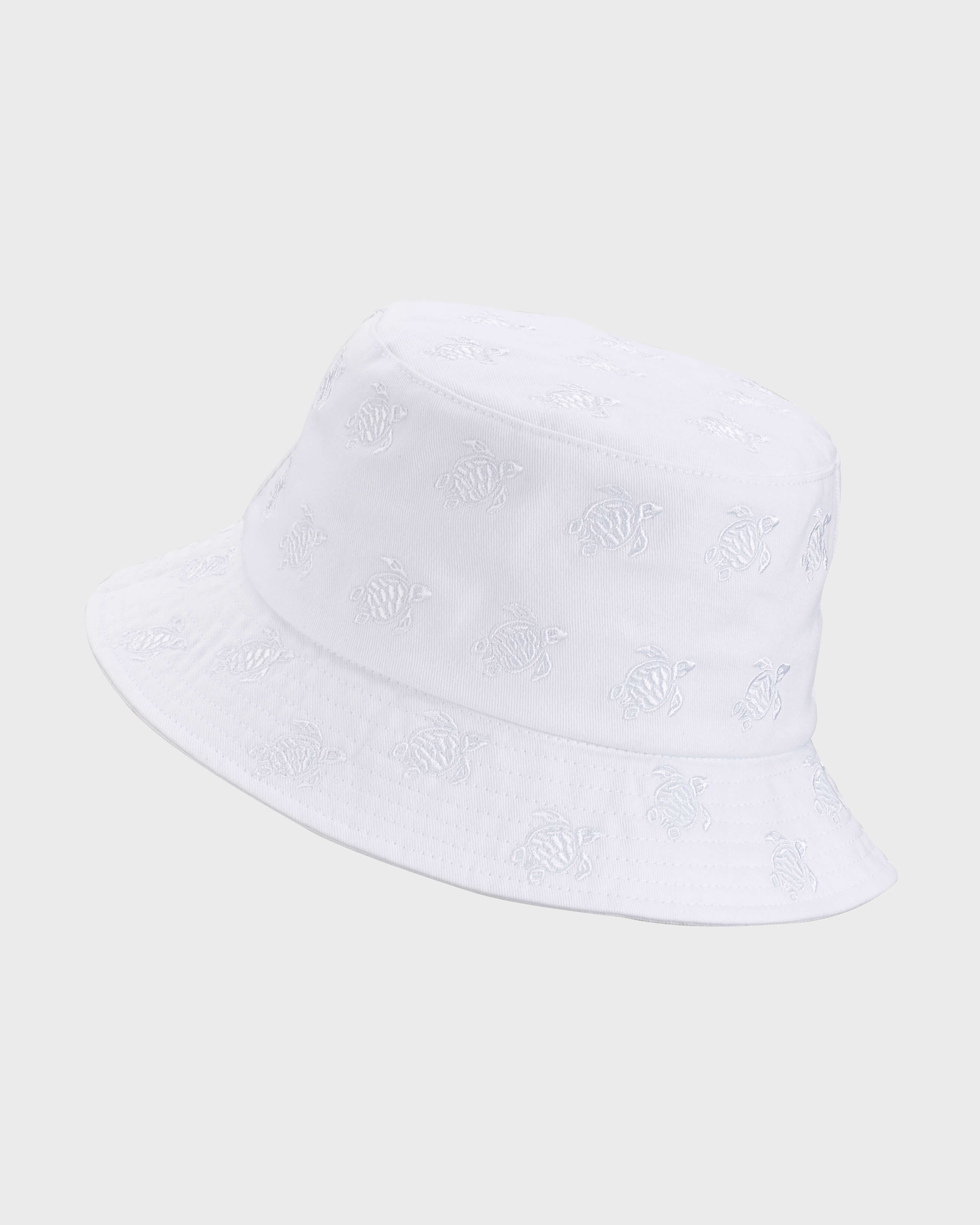Embroidered Bucket Hat Turtles All Over WEISS front view