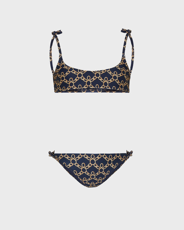 Vilebrequin Kids' Girls Two Pieces Swimsuit Turtles Chain In Blue