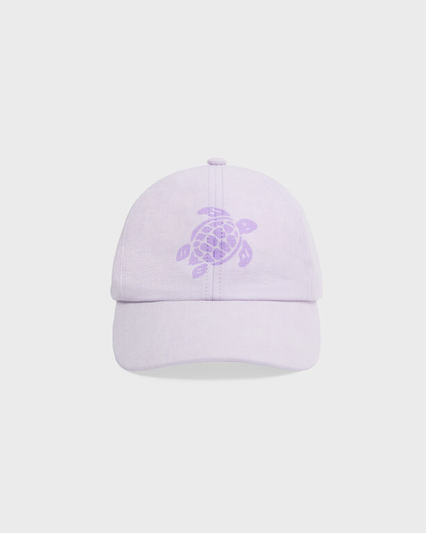 Vilebrequin Linen Mineral Dye Cap Turtle In Purple