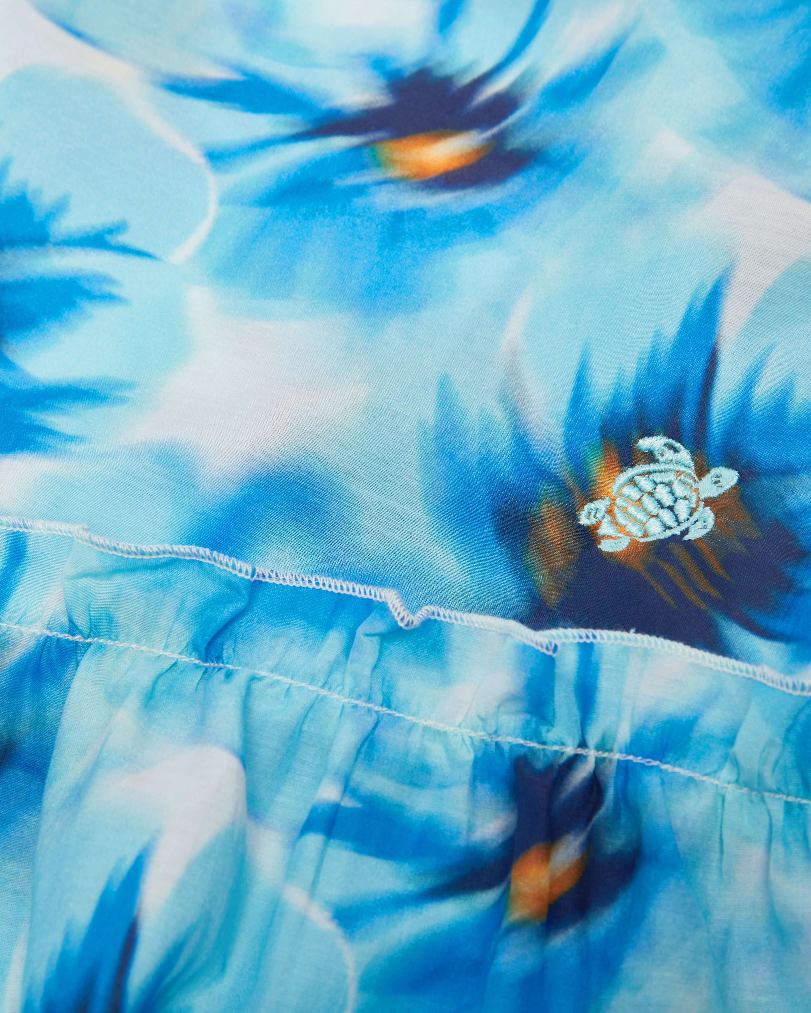 Vestito bambina in cotone e seta Poppies BLUE TOPAZ supp4 view