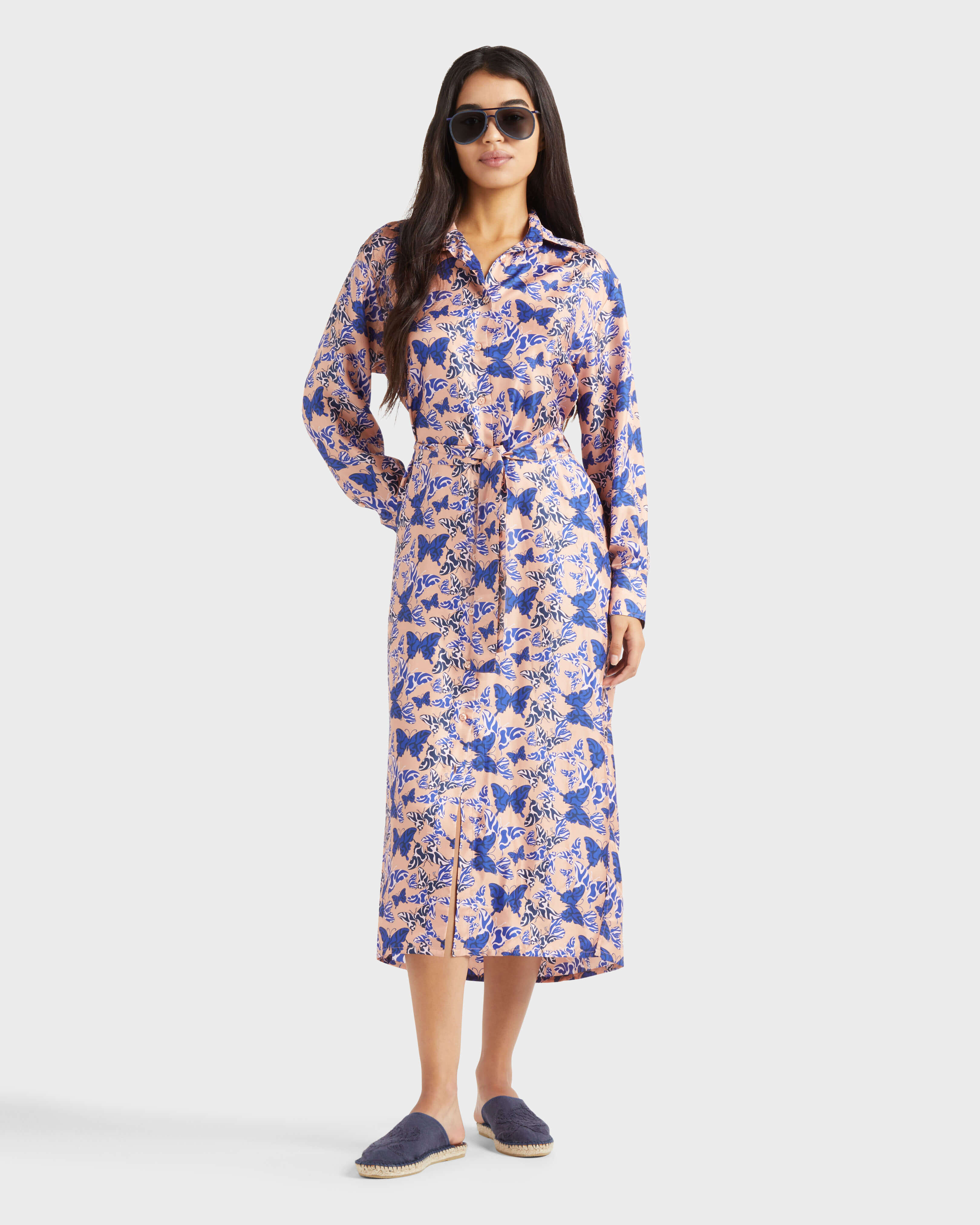 Women Silk Shirt dress BLUSH supp1 view